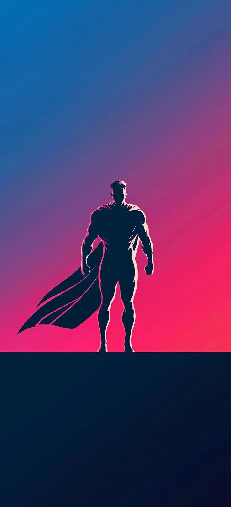 Superman Superhero Outline Silhouette Gradient wallpaper for Apple iPhone, Apple Watch, Mac, iPad and Apple Watch