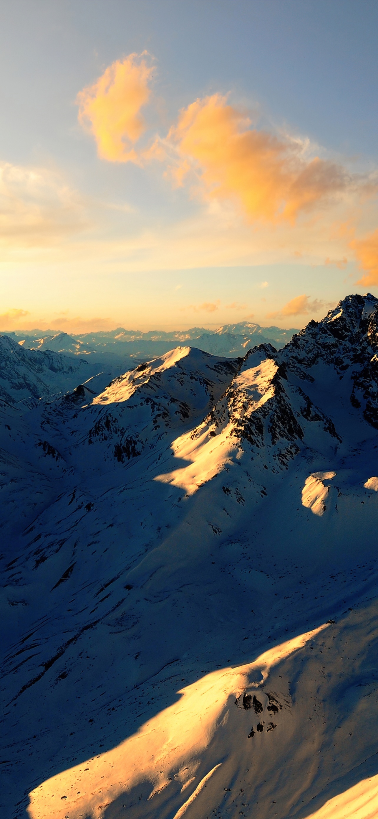 Swis Alps Alps Mountains Aerial View Morning Sunny Day
