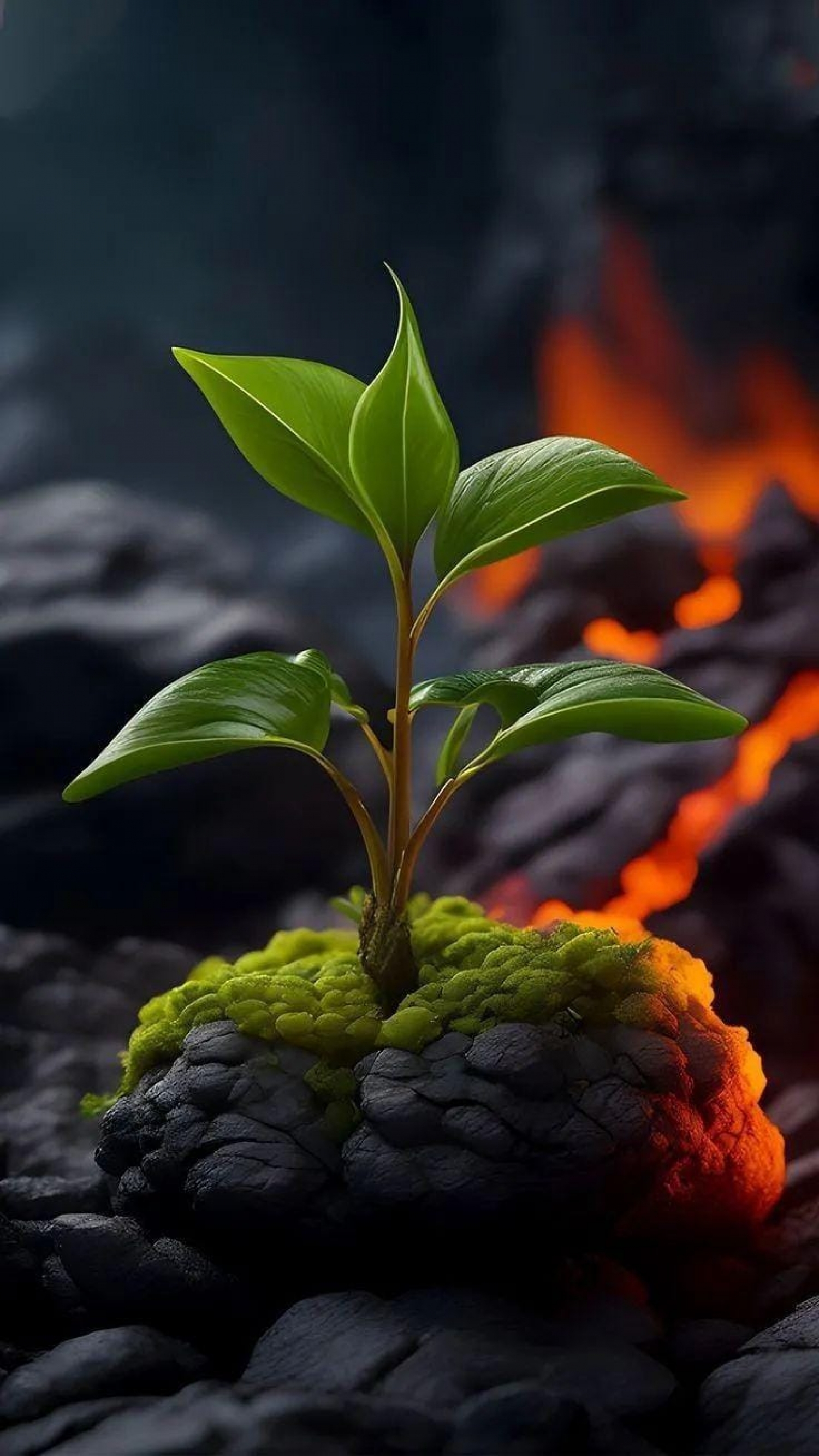 Tiny Oasis Wall-e Movie Small Plant Glowing Lava