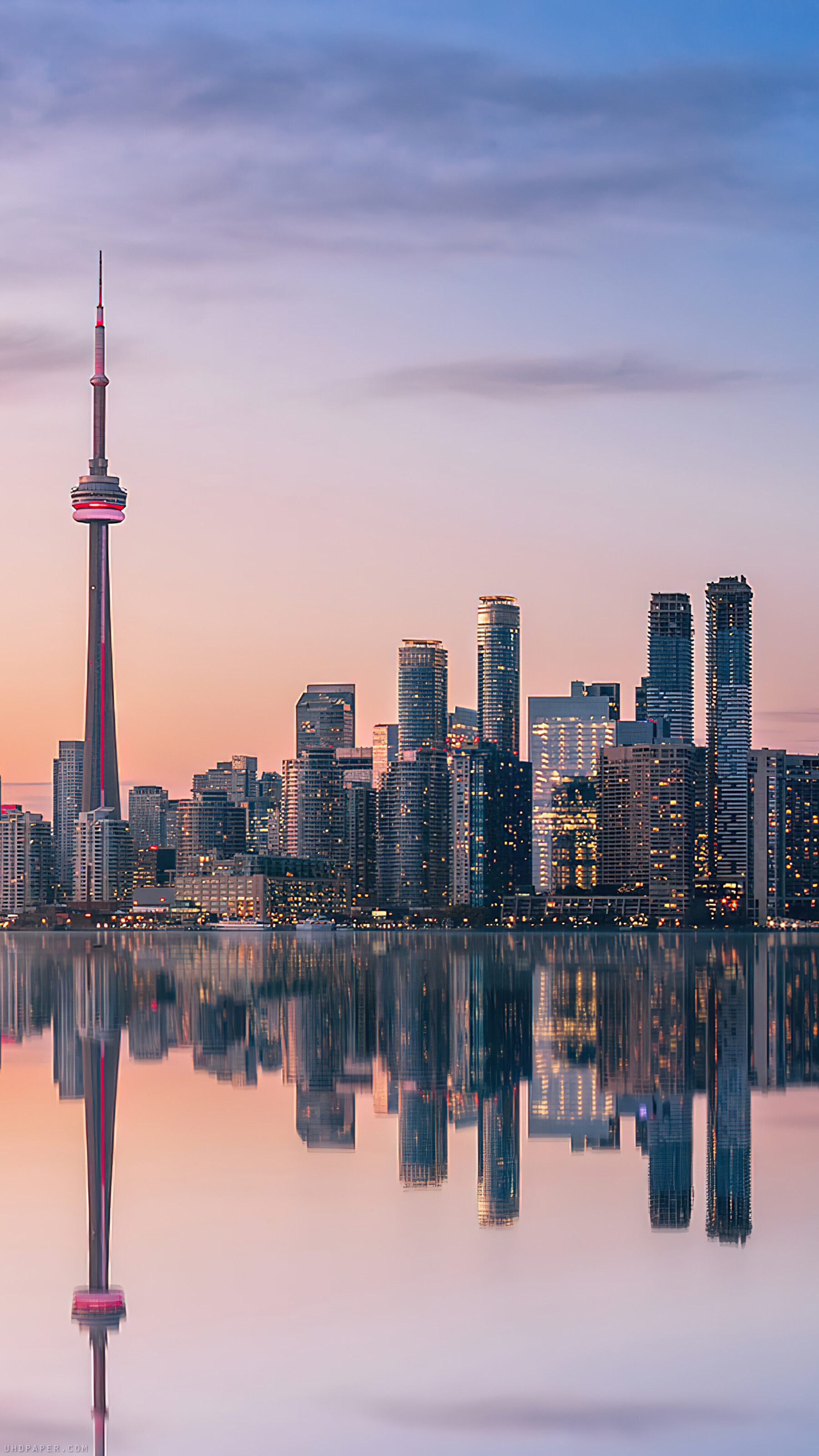 Toronto City Sunset Canada Scenery Phone Wallpaper 4K Uhd