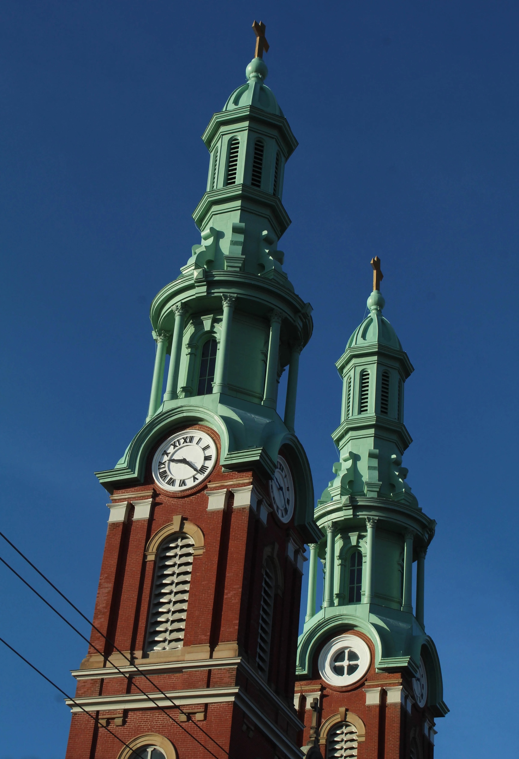 Turquoise Church Clocktower Clock Tower In Covington County Kentucky State United States Of America Towns USA