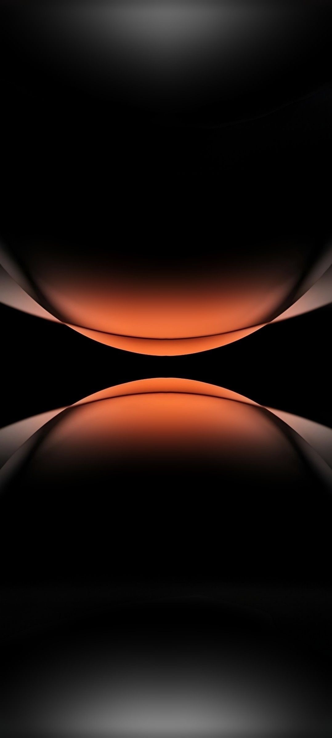 Two Bubbles Collide Dark Black And Orange Circles Circular