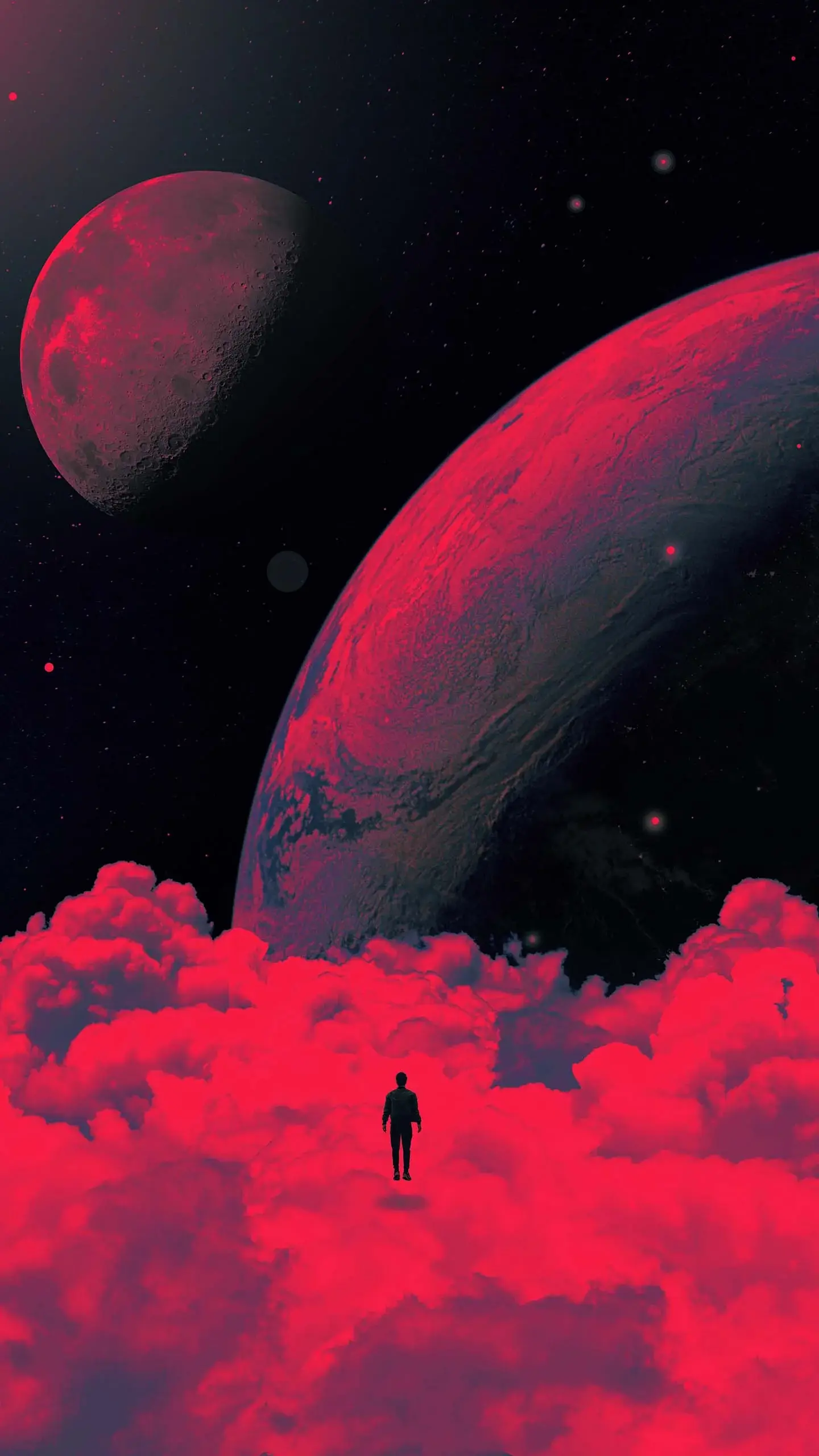 Unique Creative Red Planets And Man Silhouette Most Popular Download Free Wallpapers For iPhone 12 13 14 15 16 Pro Max And Android wallpaper for Apple iPhone, Apple Watch, Mac, iPad and Apple Watch