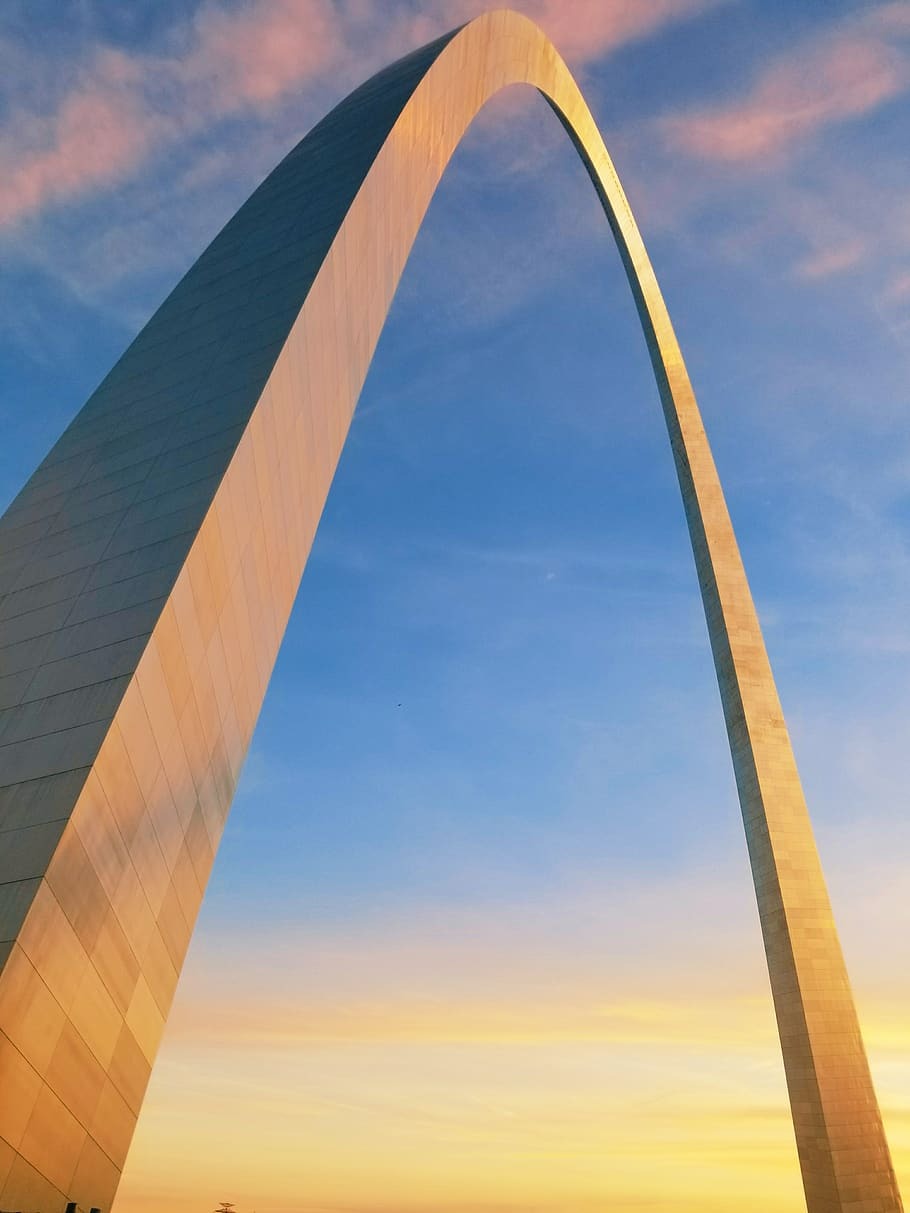 United States St Louis Gateway Arch Sunset From Below Photography St. Louis City Saint Louis Missouri State USA United States wallpaper for Apple iPhone, Apple Watch, Mac, iPad and Apple Watch