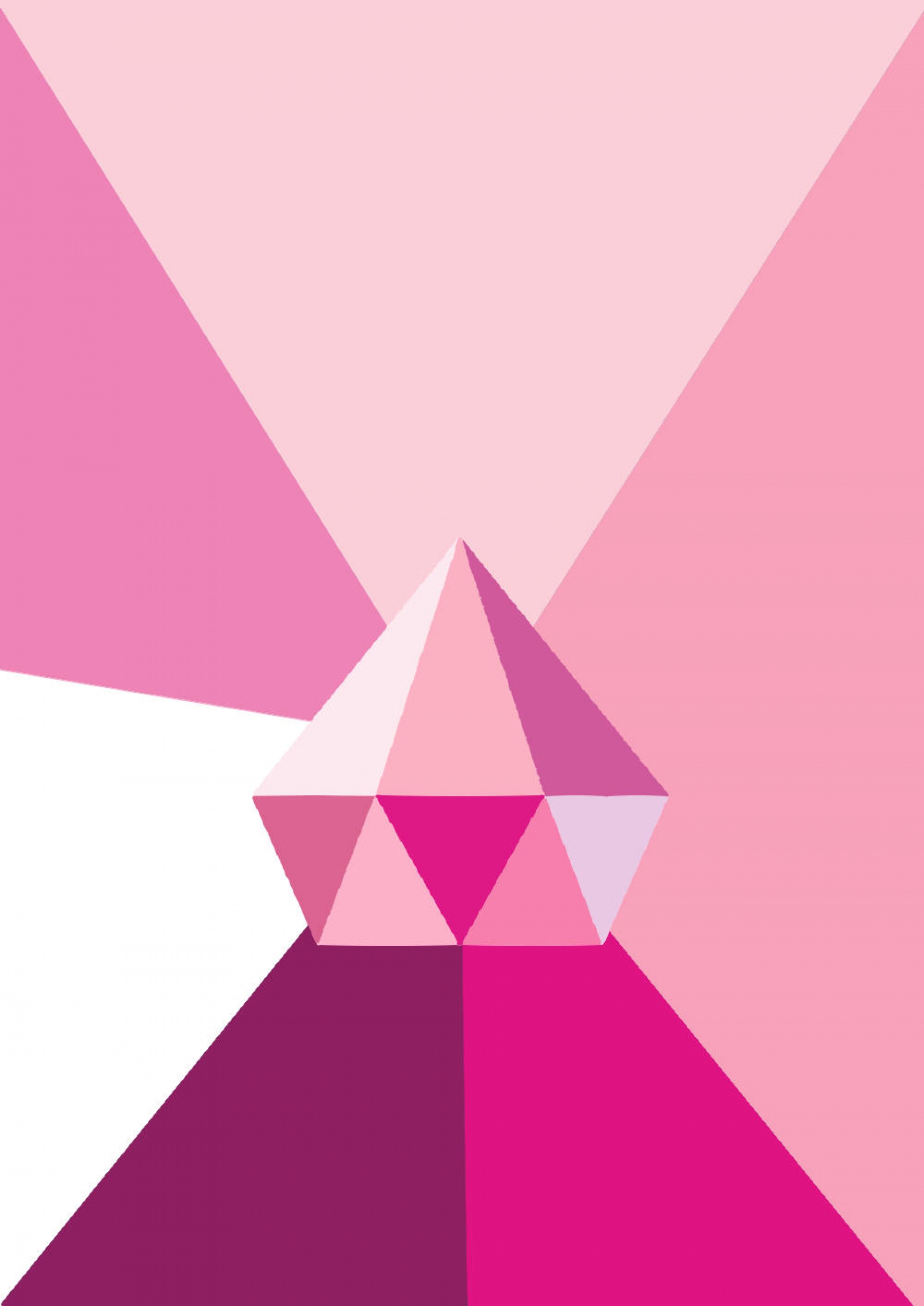 Upside Down Diamond Pink Shapes Digital Drawing