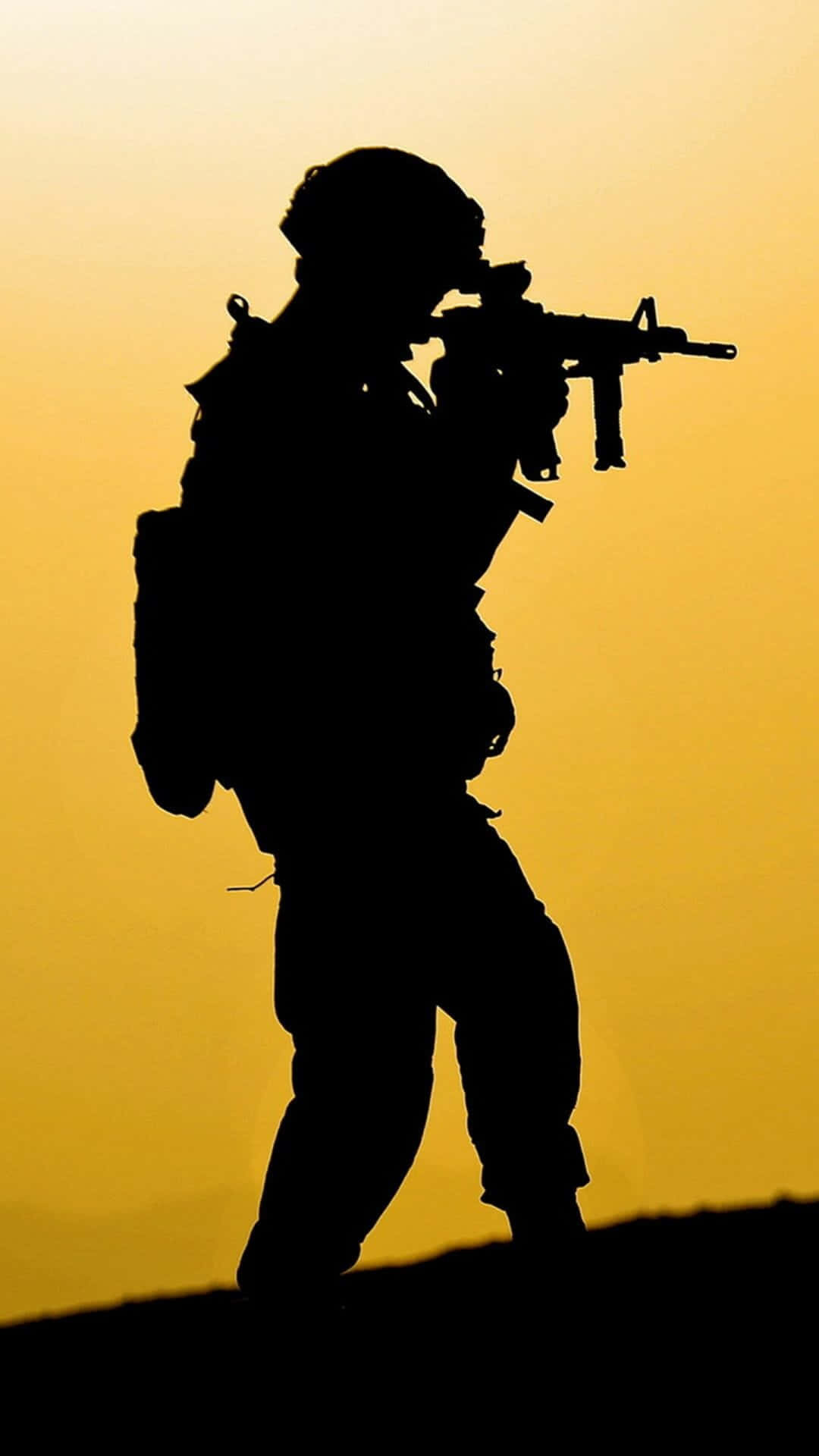 U.S. Army Military Solider Silhouette wallpaper for Apple iPhone, Apple Watch, Mac, iPad and Apple Watch