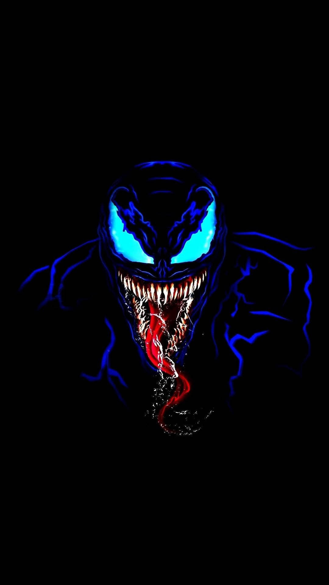 Venom Marvel Movie Spiderman Spider-man Blue Neon wallpaper for Apple iPhone, Apple Watch, Mac, iPad and Apple Watch