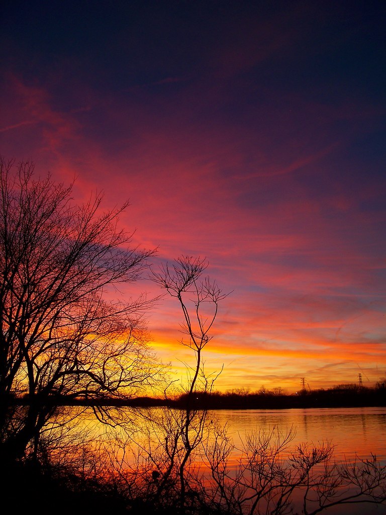 Vibrant Bright Sunset In Lakewood Township New Jersey State United States USA Small Towns wallpaper for Apple iPhone, Apple Watch, Mac, iPad and Apple Watch