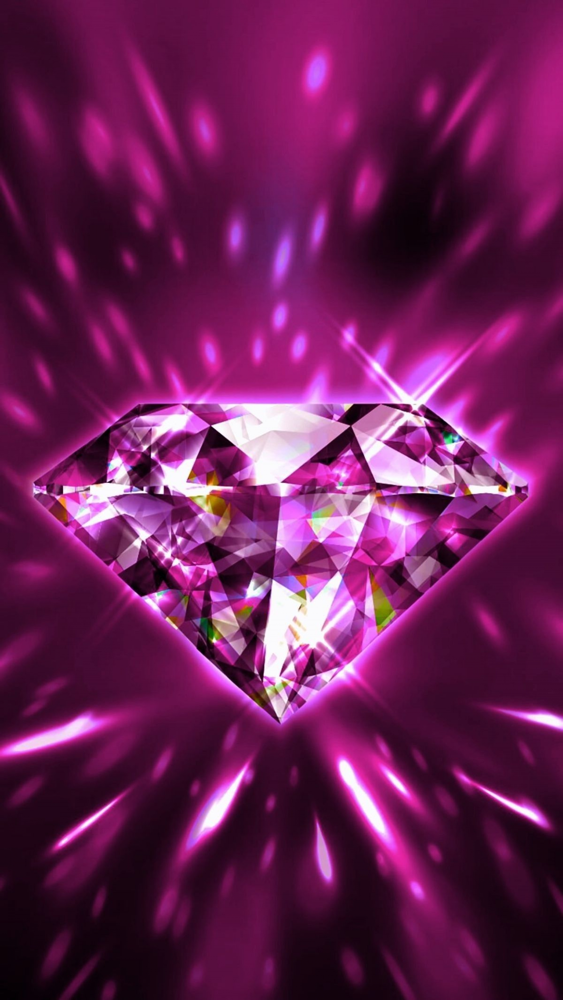 Vibrant Colorful Pink Purple Diamond Gem Shiny