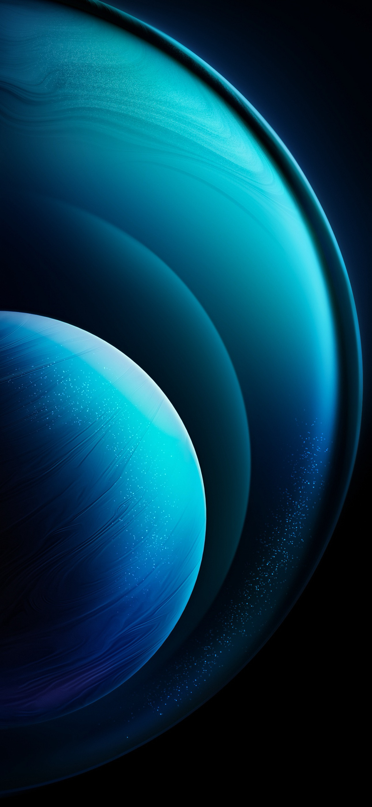 Vivo X100 Pro Wallpaper Dark Mode Bubbles Circles Circular Vibrant Blue wallpaper for Apple iPhone, Apple Watch, Mac, iPad and Apple Watch