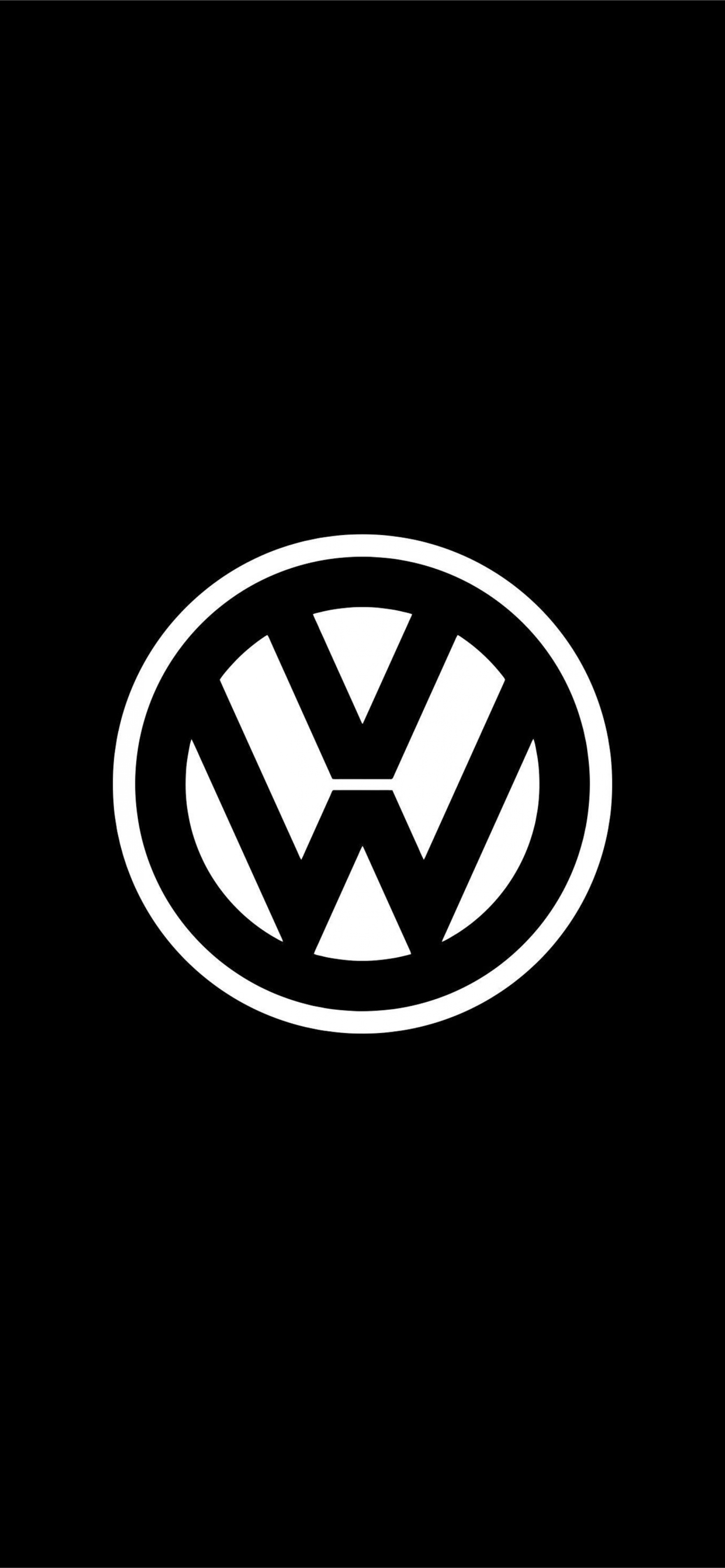 VW Volkswagen Logo Flat Black And White