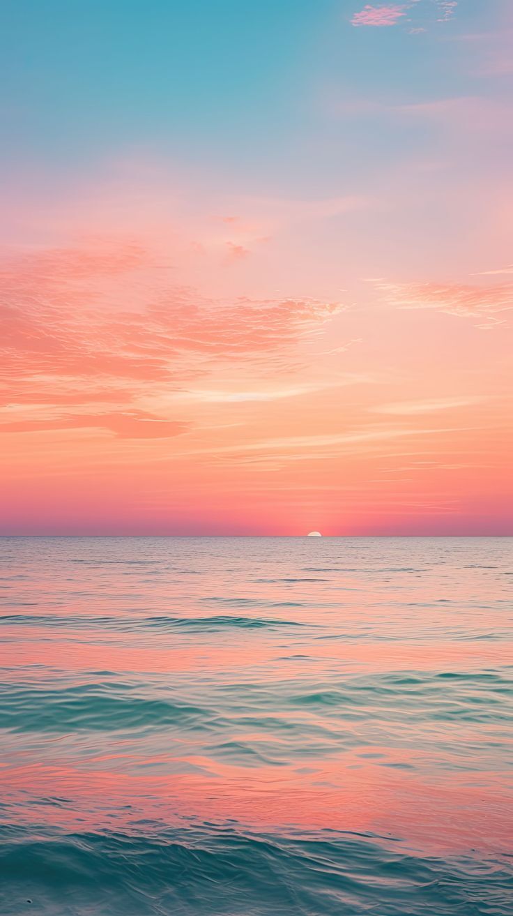 Wallpaper For Apple iPhone Setting Sun Over Ocean Water Calm Serene Sky wallpaper for Apple iPhone, Apple Watch, Mac, iPad and Apple Watch