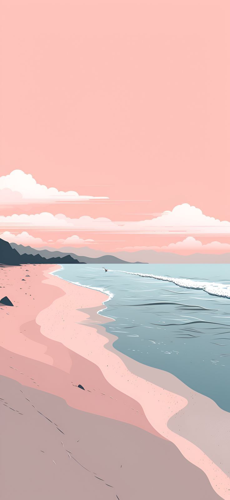 Wallpapers For Googles Android Pink Sky Cartoon Beach