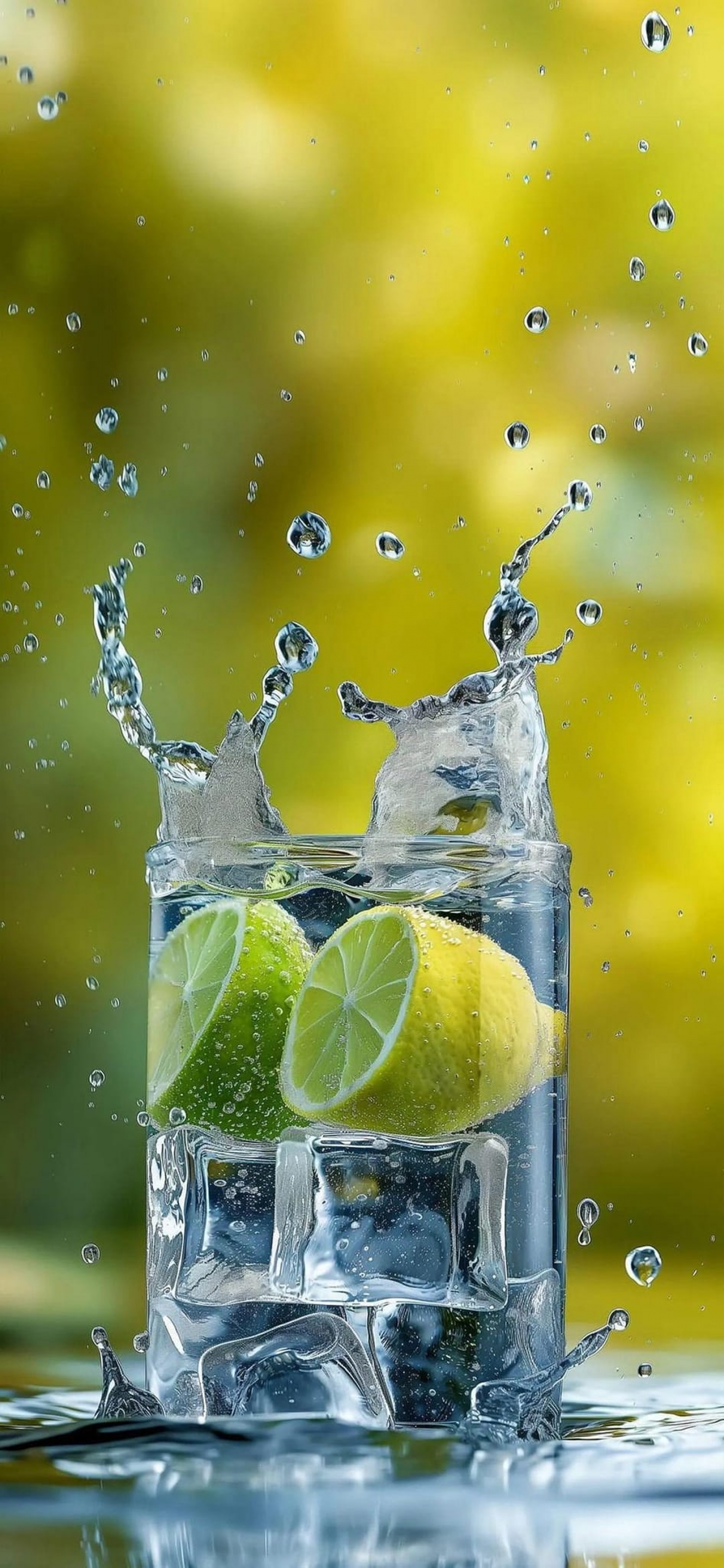 Water With Lime Splash