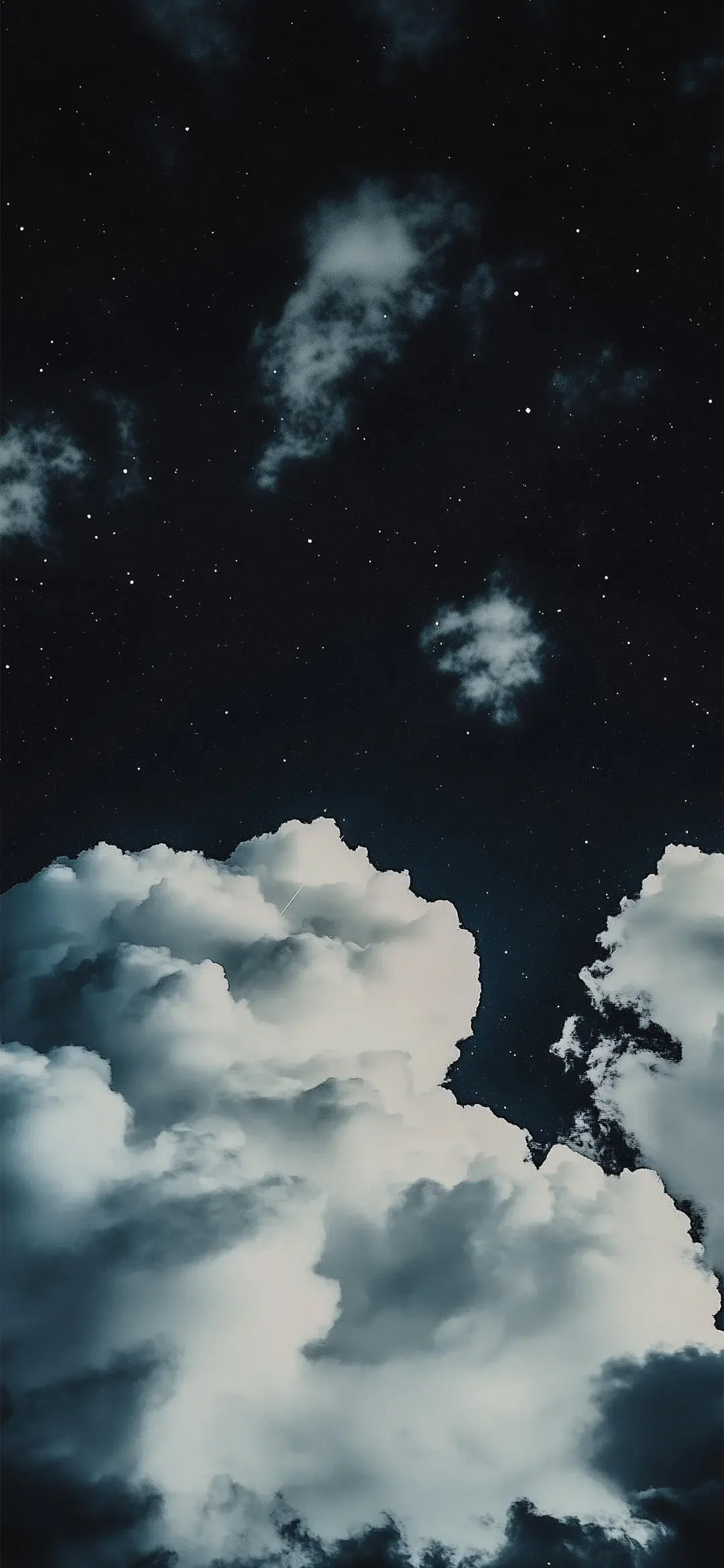 White Clouds Over A Dark Night Sky Best Wallpapers For Apple iPhone 16