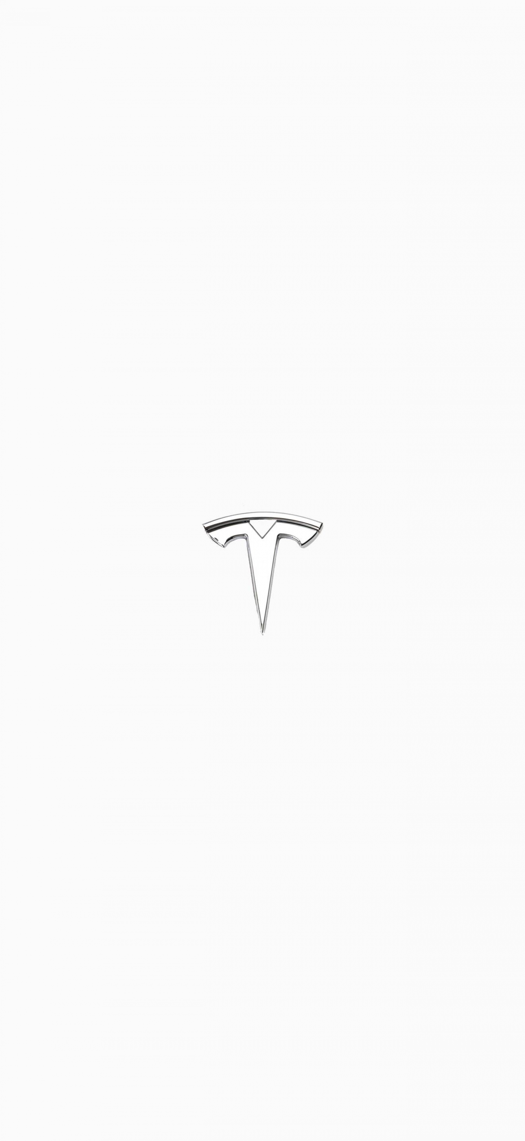 White Metallic Tesla Logo