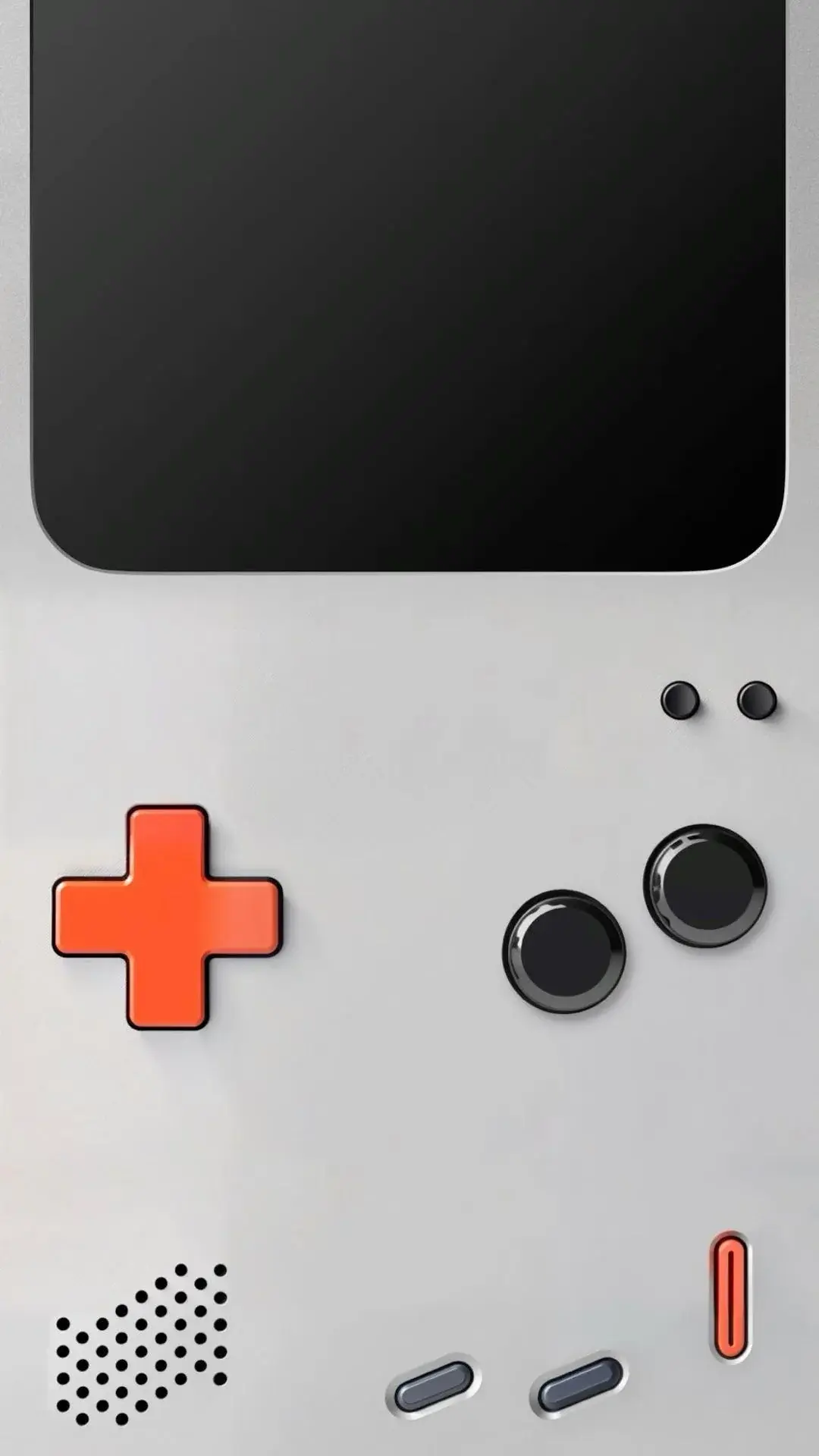 White Nintendo Gameboy Hardware With Orange Buttons High Resolution Wallpapers For iPhone 13 14 15 16 Pro Max wallpaper for Apple iPhone, Apple Watch, Mac, iPad and Apple Watch