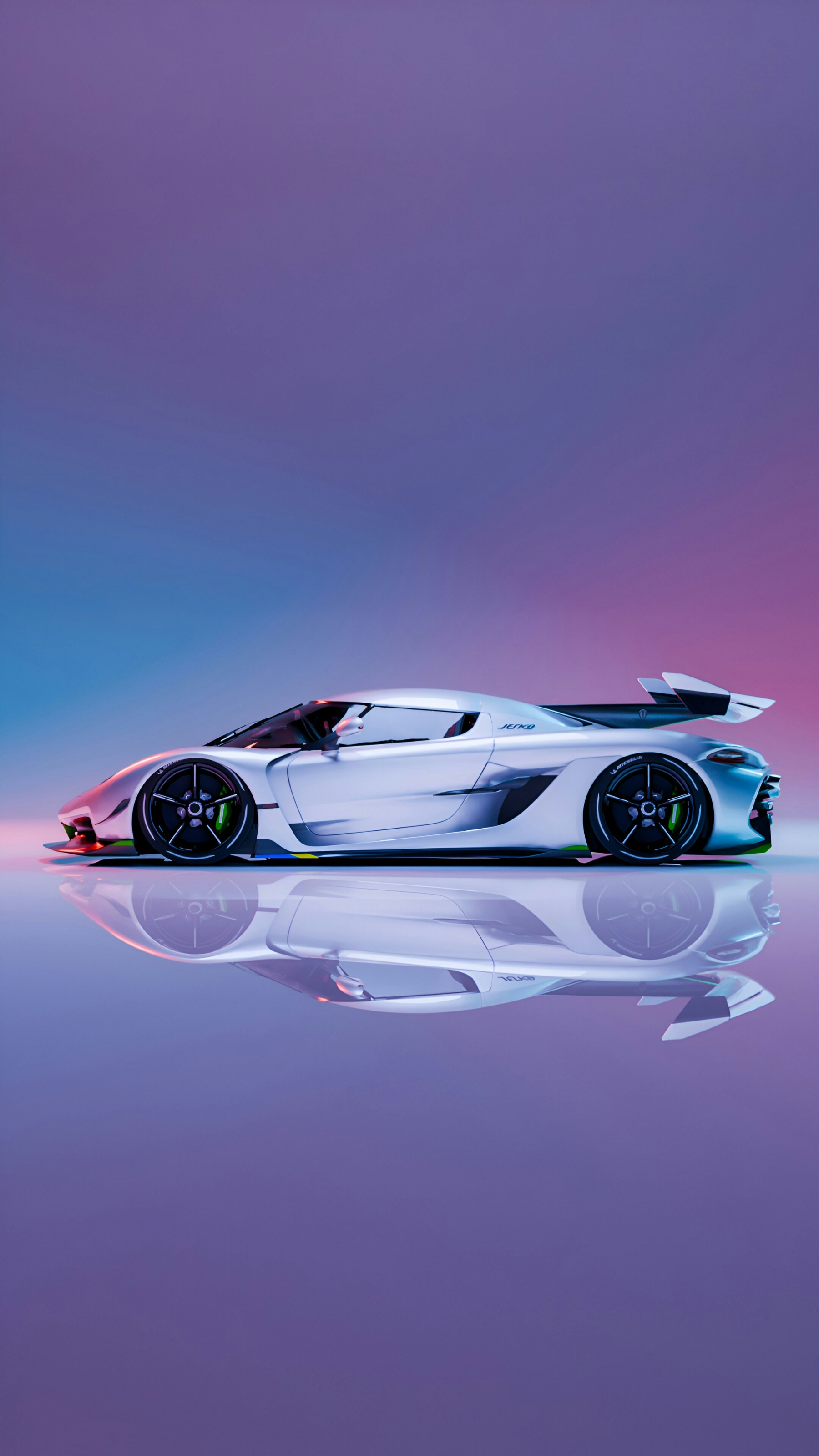 White Sexy Supercar Neon Lighting wallpaper for Apple iPhone, Apple Watch, Mac, iPad and Apple Watch