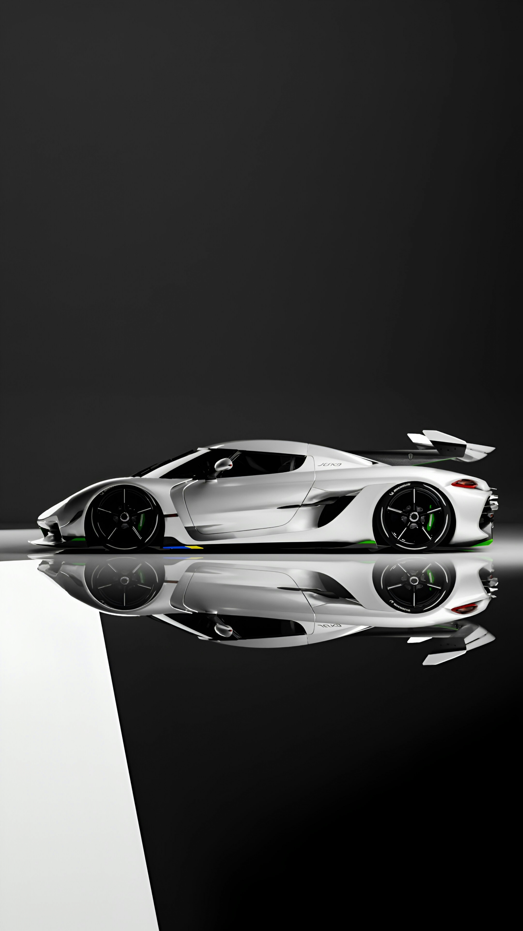 White Supercar Dark Mode wallpaper for Apple iPhone, Apple Watch, Mac, iPad and Apple Watch