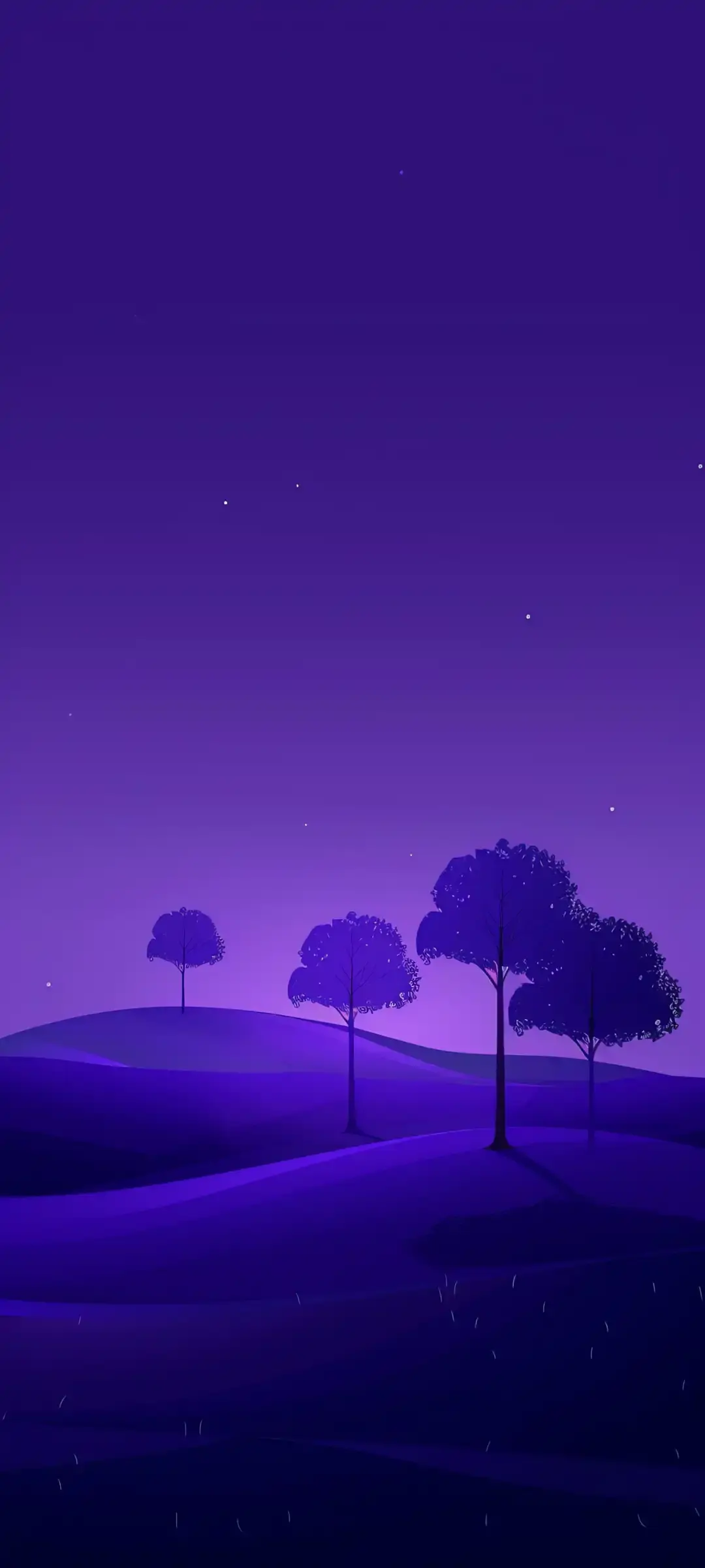 Xiaomi Google AndroidOS MIUI Vela HyperOS Default Stock Purple Hills And Trees At Night