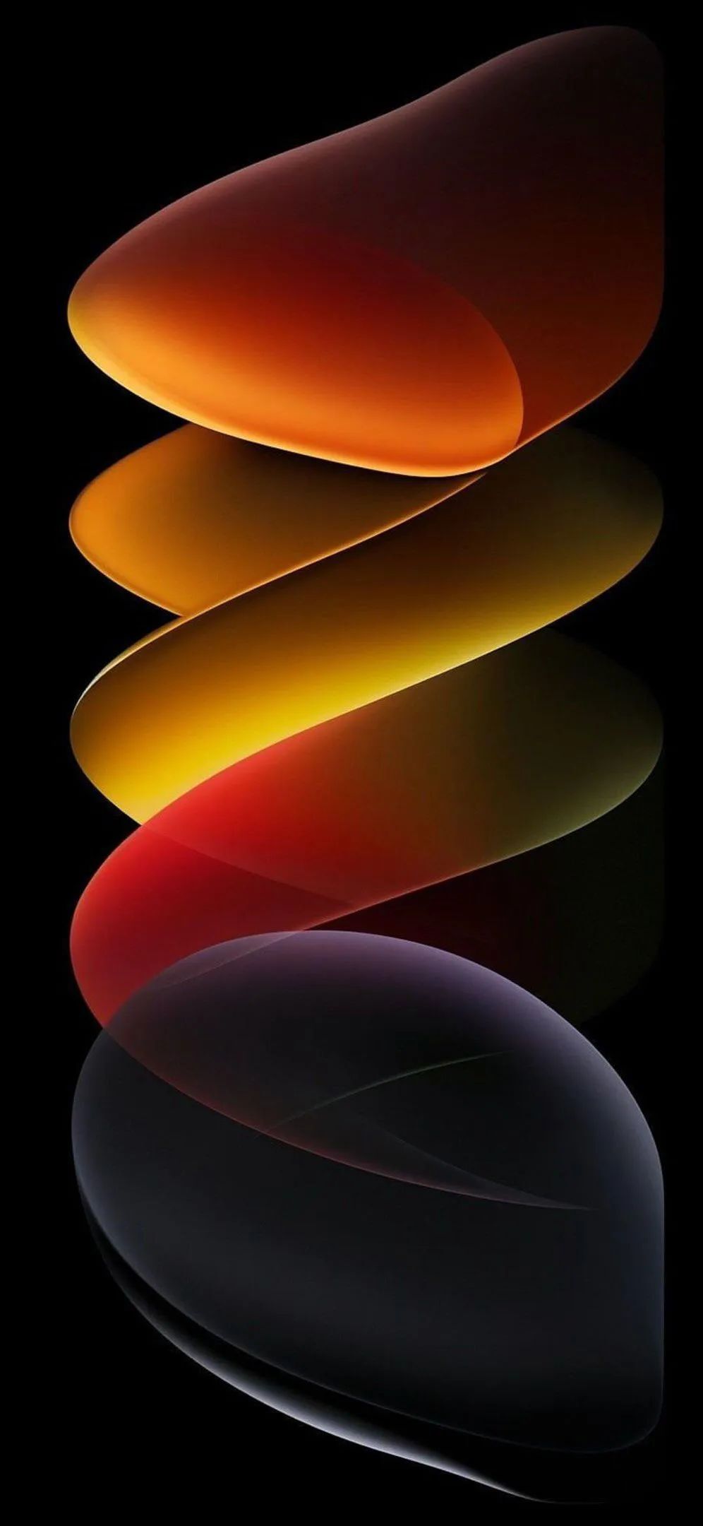 Yellow Orange And Black Swirls Minimal Dark