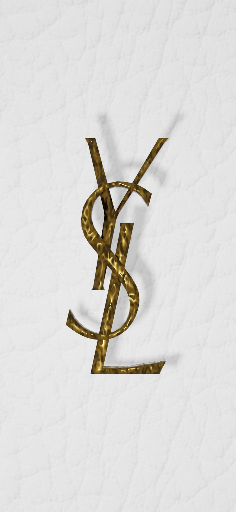 YSL Saint Laurent Luxury Brand Gold 3D Metallic