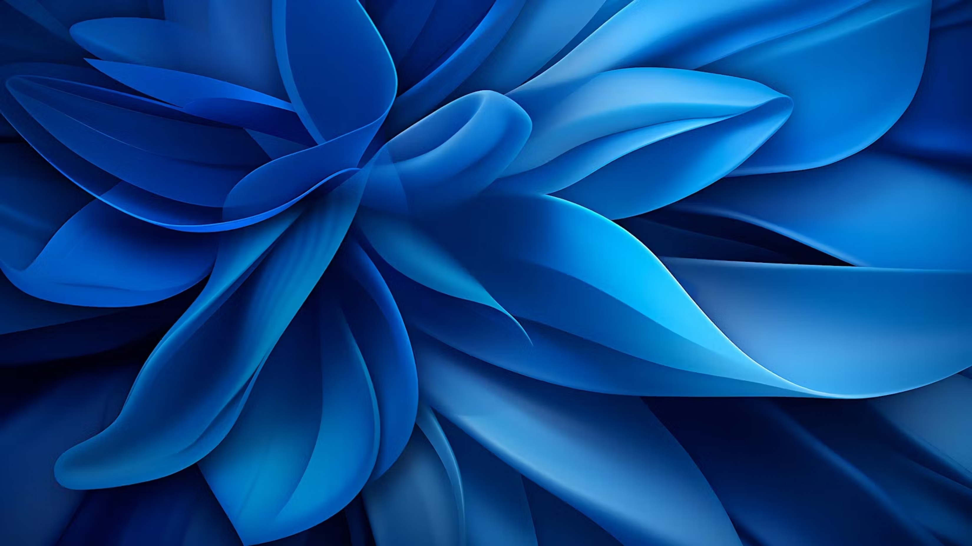 3D Digital Flower Blue Up Close