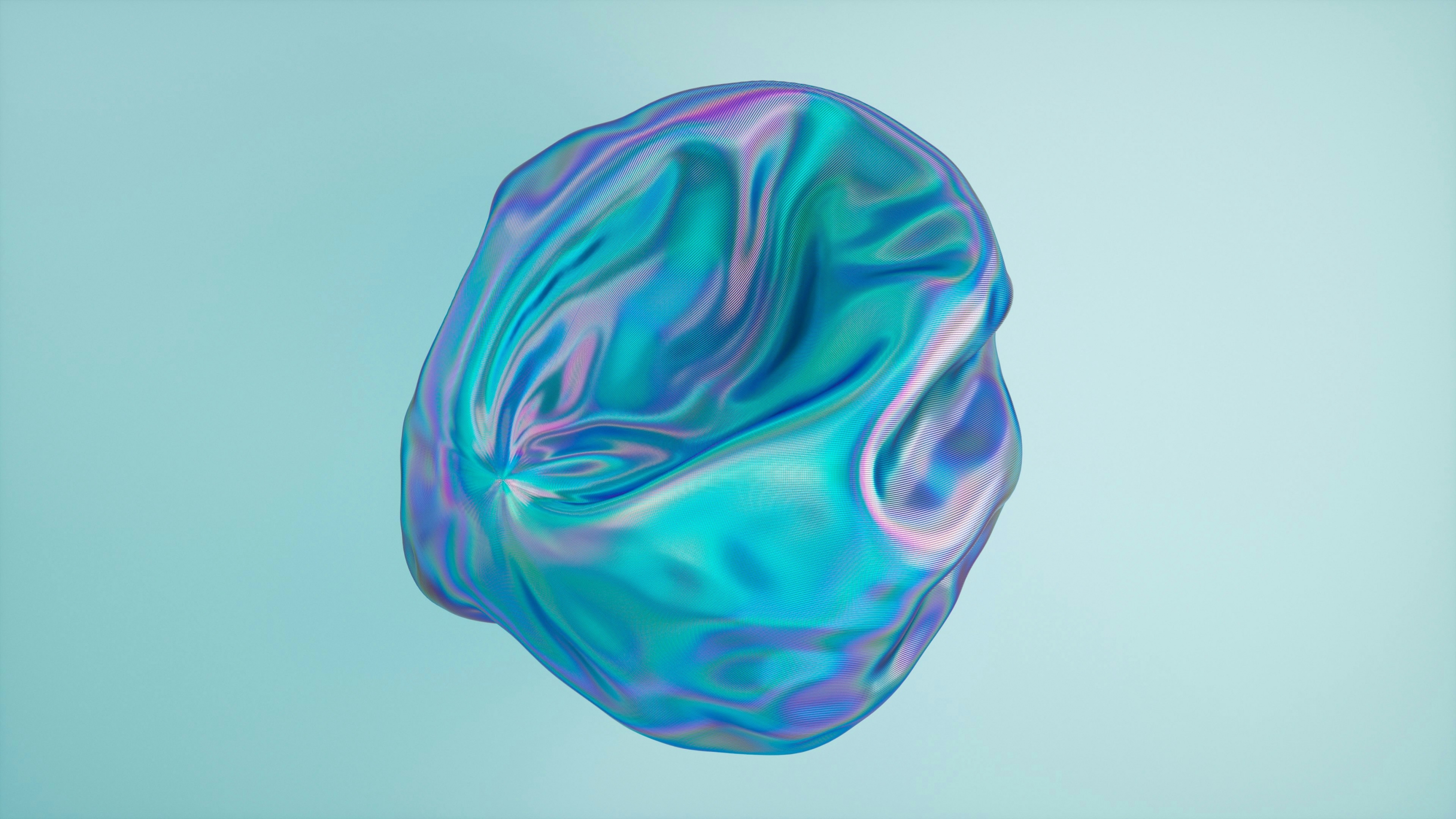 3D Rendered Deflated Ball Iridescent