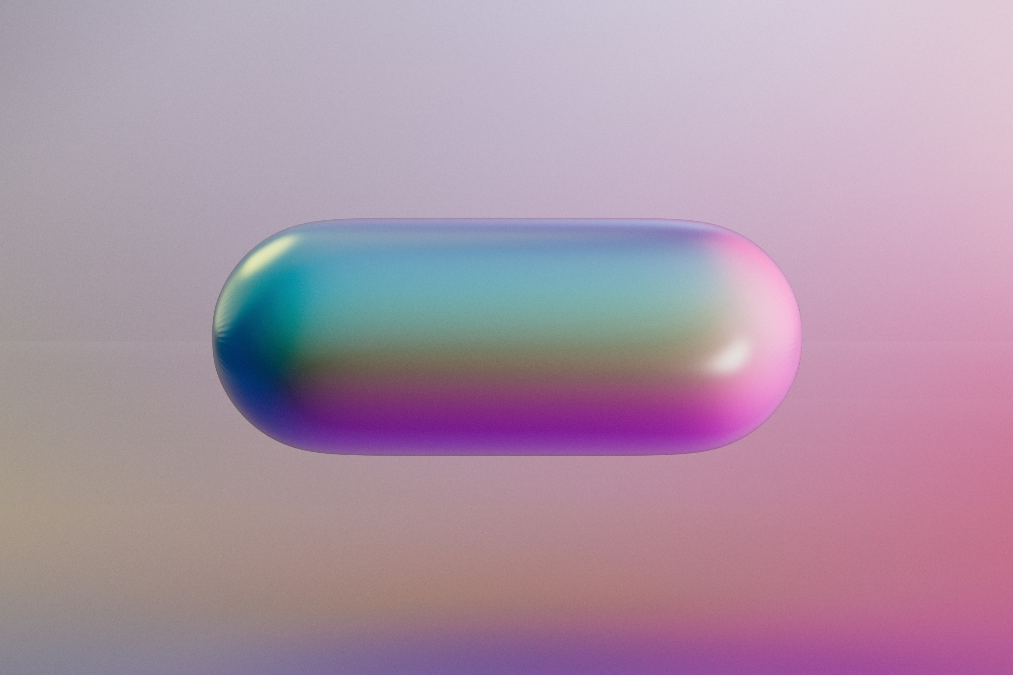 3D Rendered Pill Rainbow Digital Art