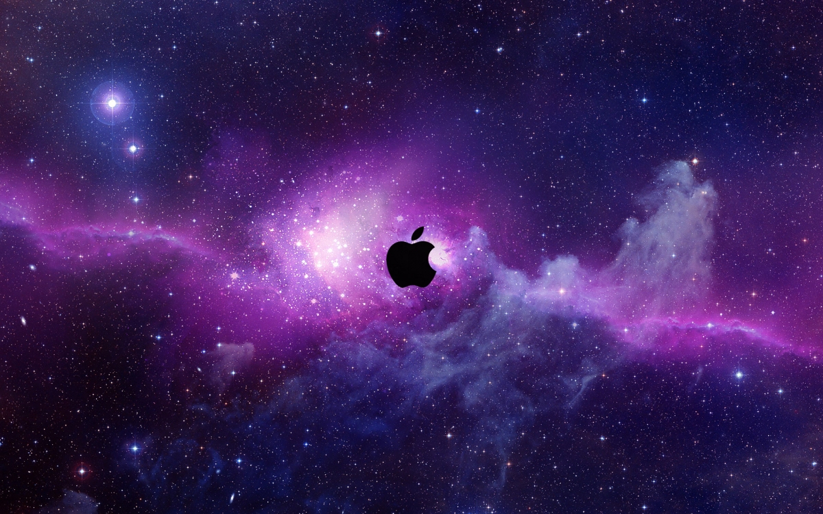 Space Stars Galaxy Apple Logo wallpaper for Apple iPhone, Mac, iPad and more