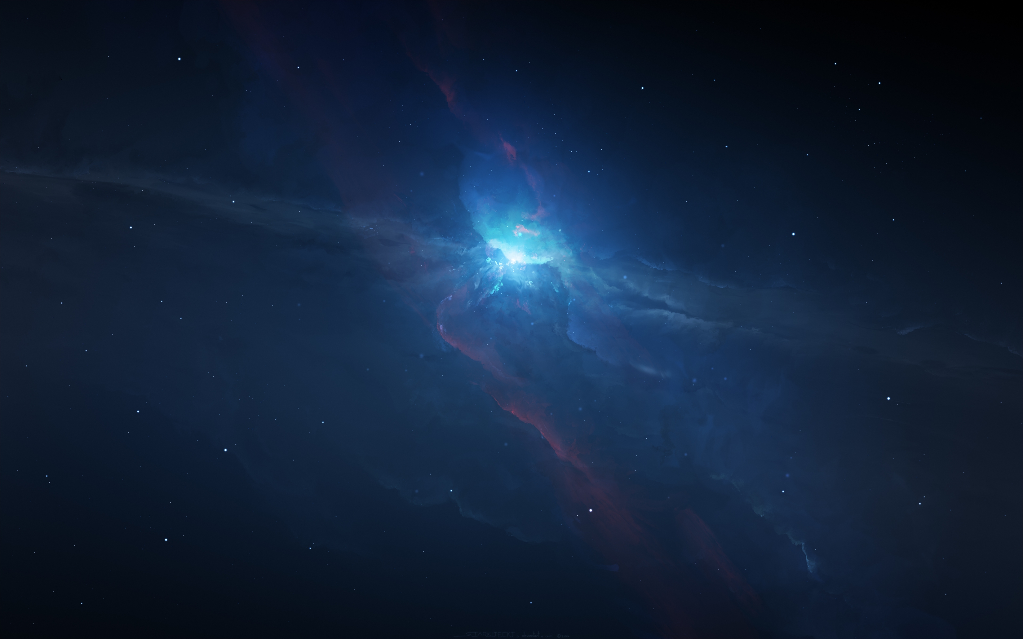 4K Blue Glowing Galaxy Stars Cosmos