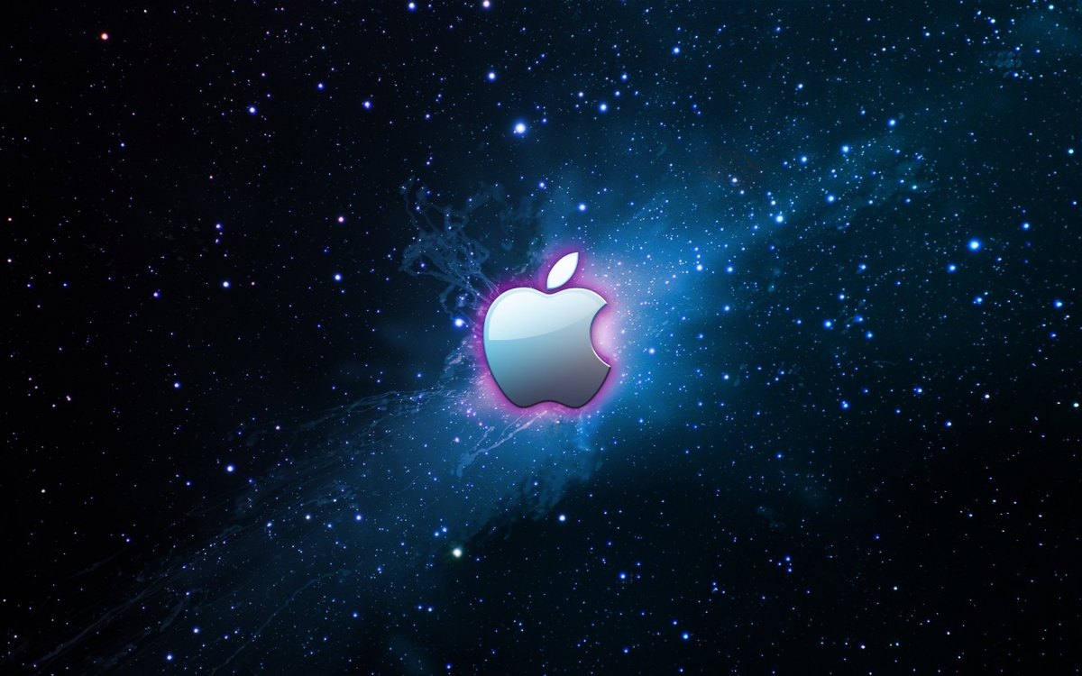 Metallic Space Apple Logo