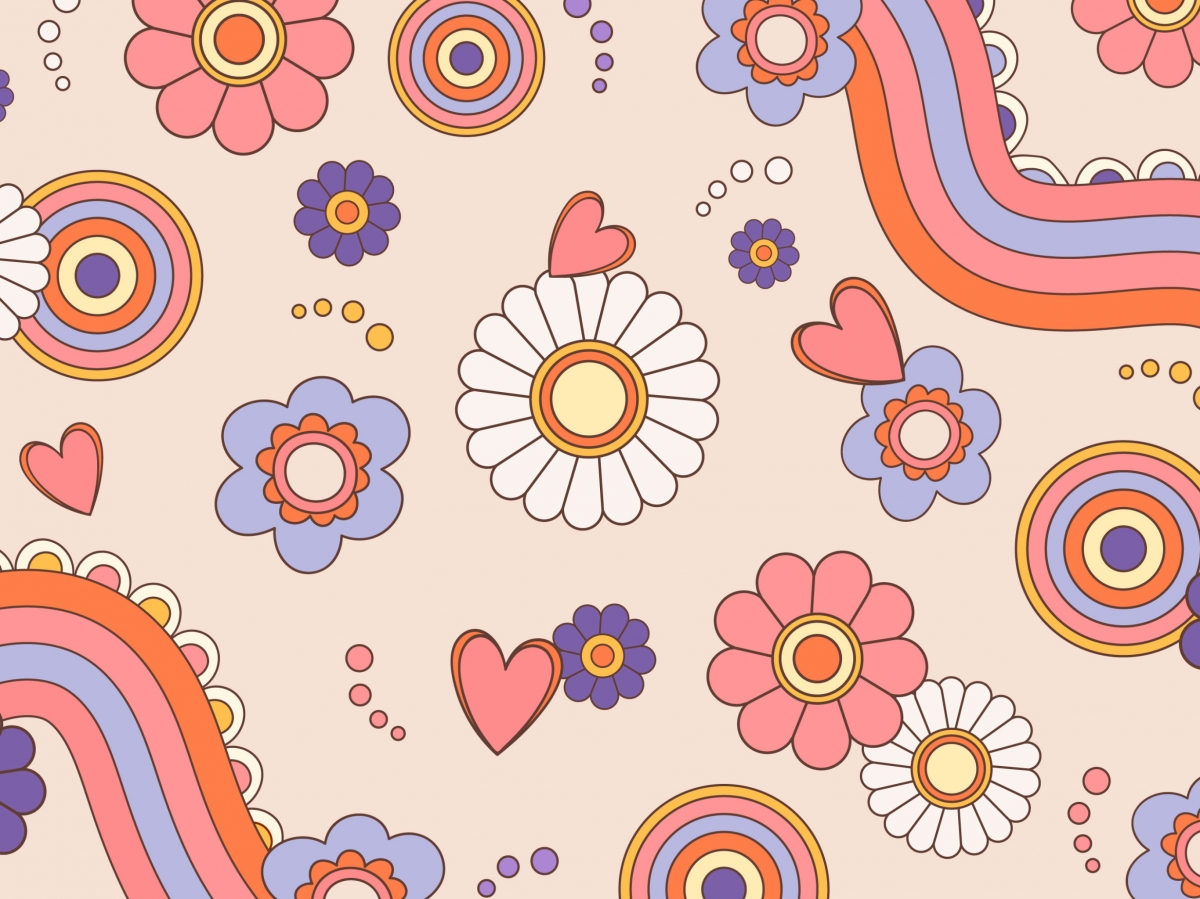 Girly Flowers Pattern wallpaper for Apple iPhone, Apple Watch, Mac, iPad and Apple Watch