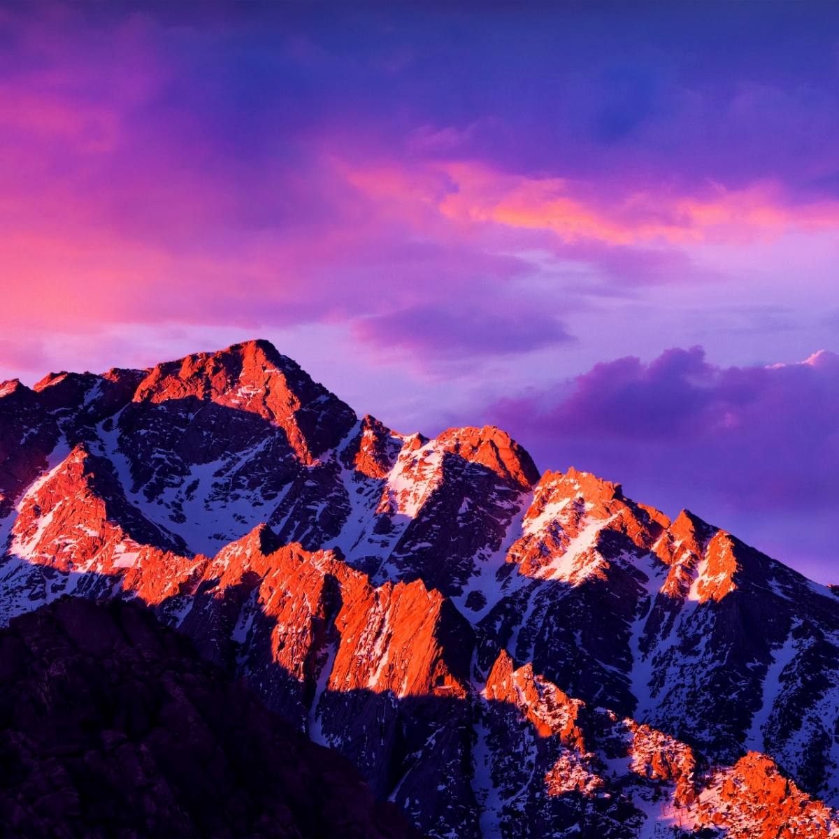 macOS Sierra Glacier Mountains Extra Vibrant