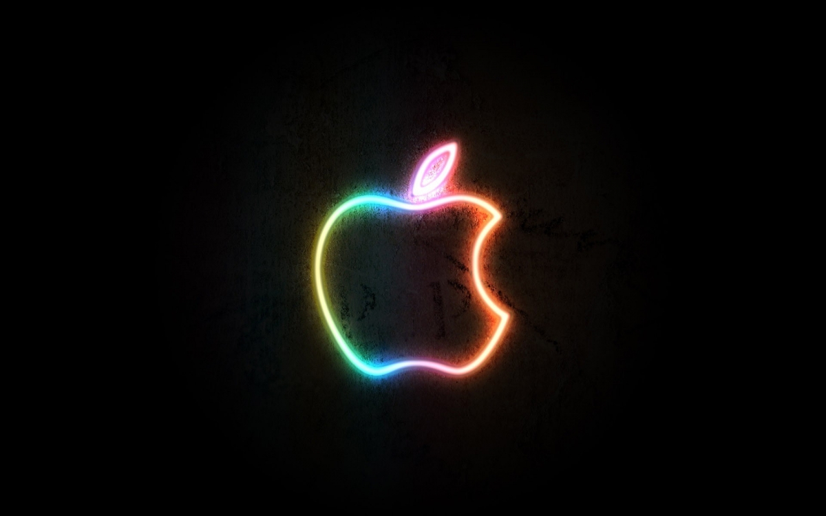 Neon Apple Logo wallpaper for Apple iPhone, Apple Watch, Mac, iPad and Apple Watch