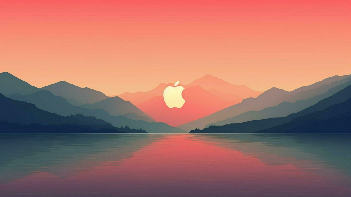 Minimalist Sunset Apple Logo