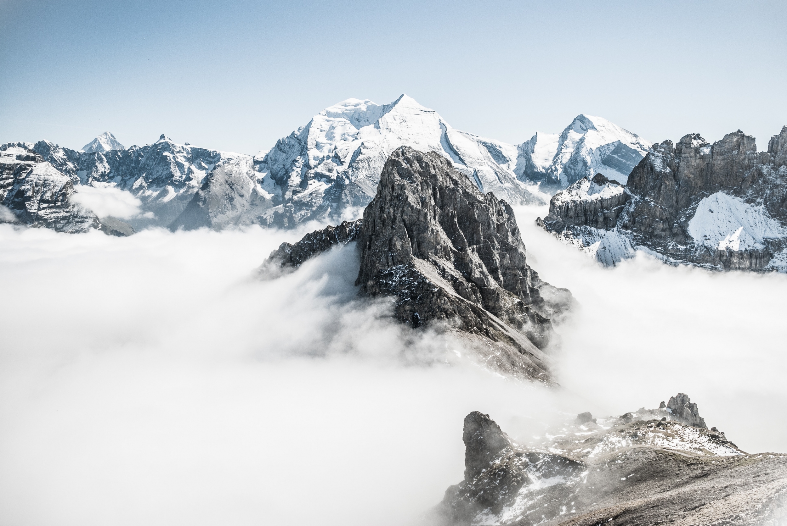 Mountain View With Clouds