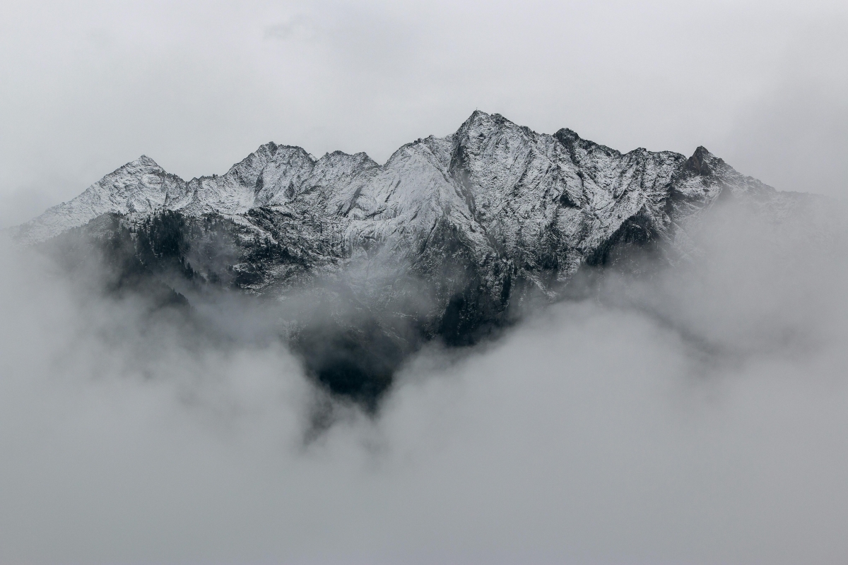 Black And White Mountains Grayscale