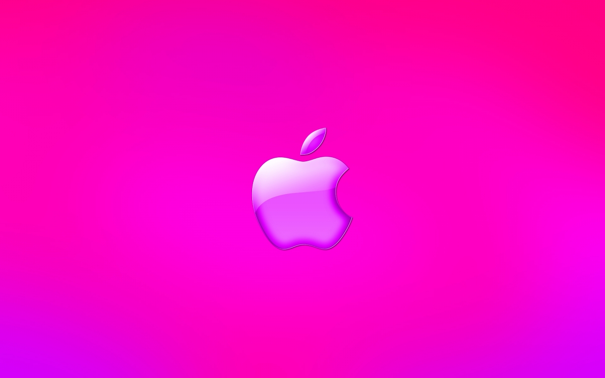 Pink Glossy Apple Logo