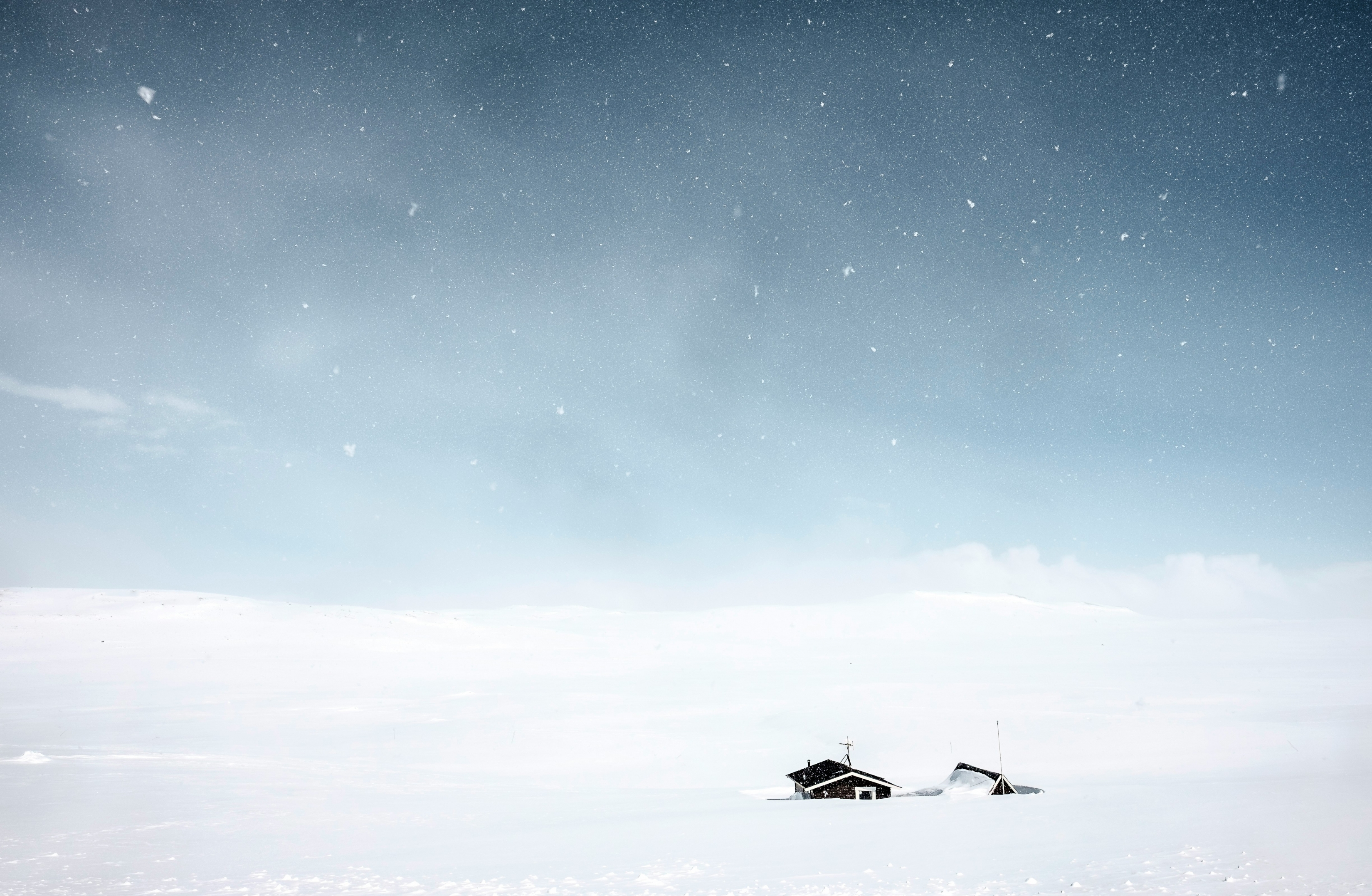 A Lonely Home In The Snow Winter wallpaper for Apple iPhone, Apple Watch, Mac, iPad and Apple Watch