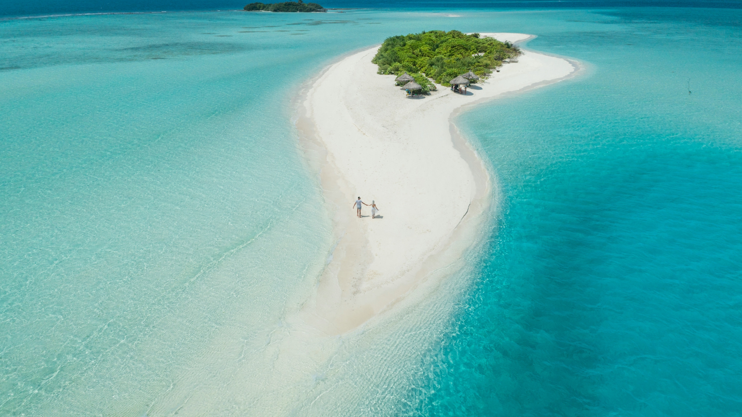 A Tiny Little Island With White Sand In Paradise 8K