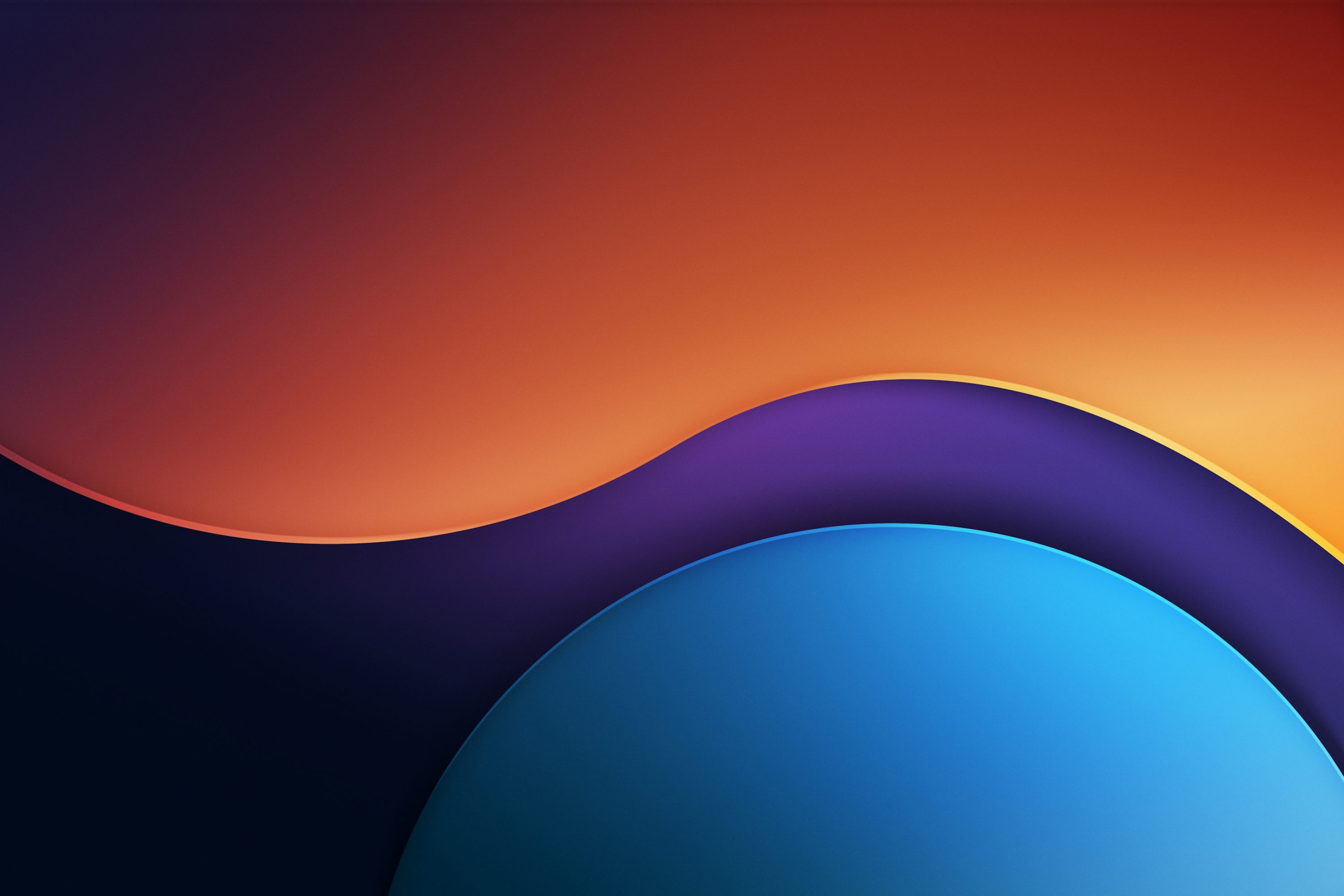 Abstract Block Color Wavy Lines Orange And Blue