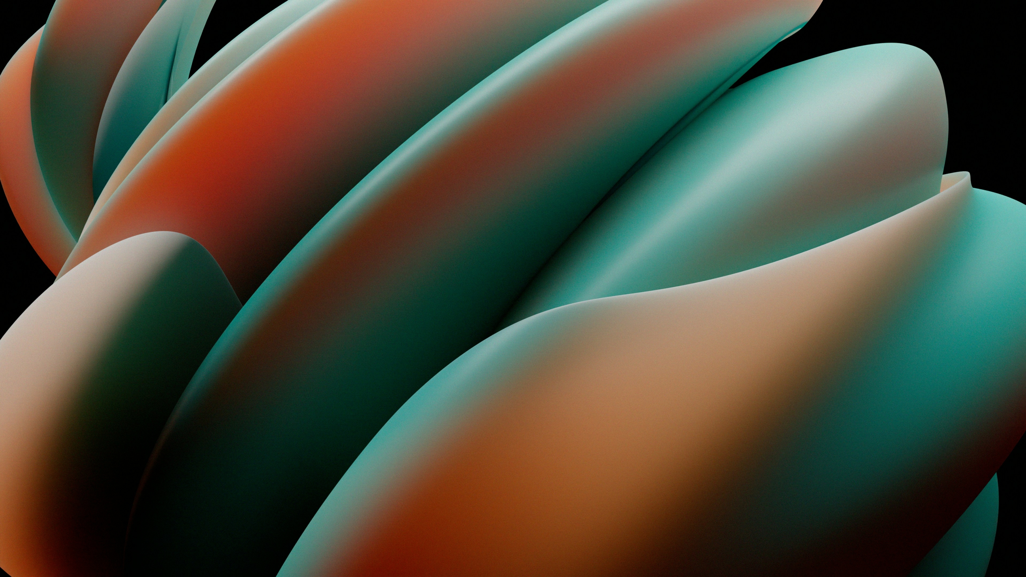 Abstract Green And Orange Shapes 3D Generated wallpaper for Apple iPhone, Apple Watch, Mac, iPad and Apple Watch