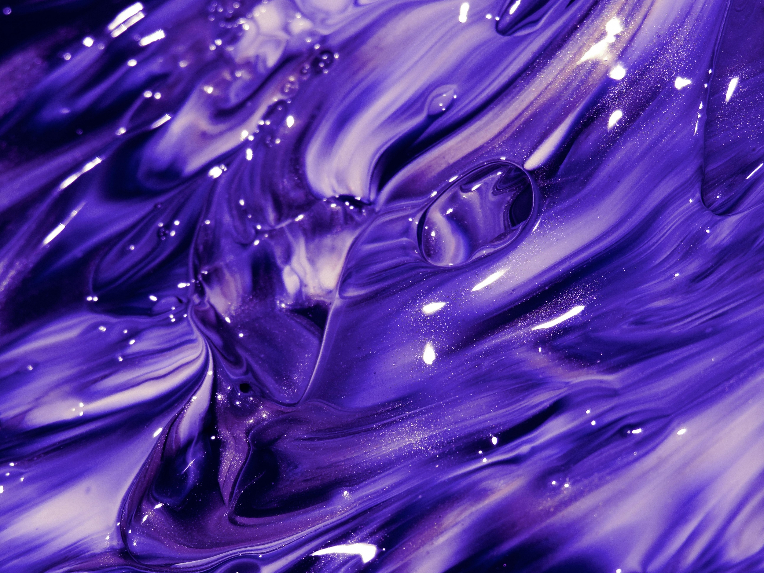 Abstract Water Drops Vibrant Purple Color