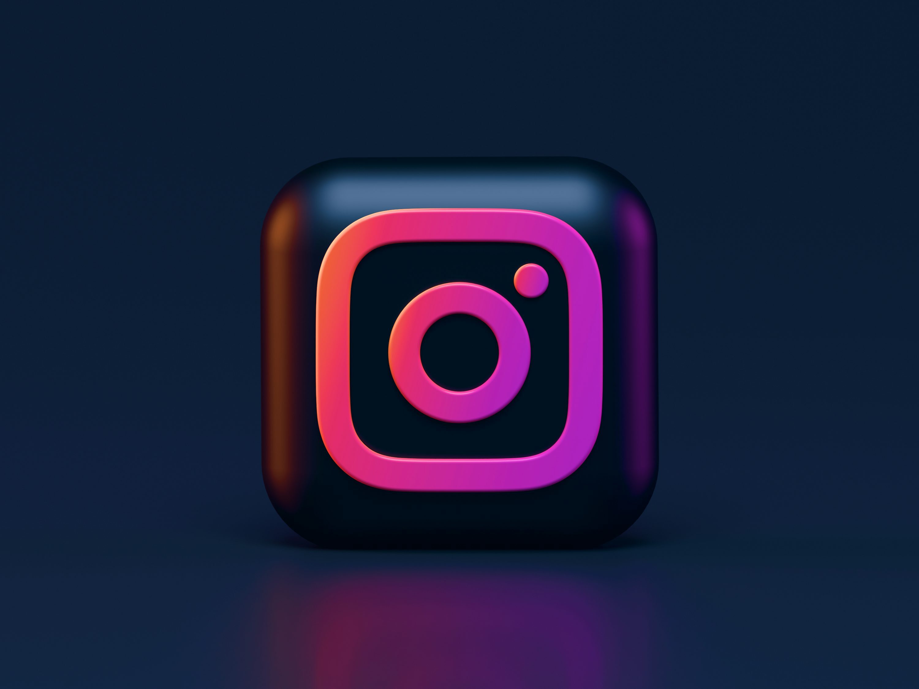 App Store Instagram Logo 3D Render Dark wallpaper for Apple iPhone, Apple Watch, Mac, iPad and Apple Watch