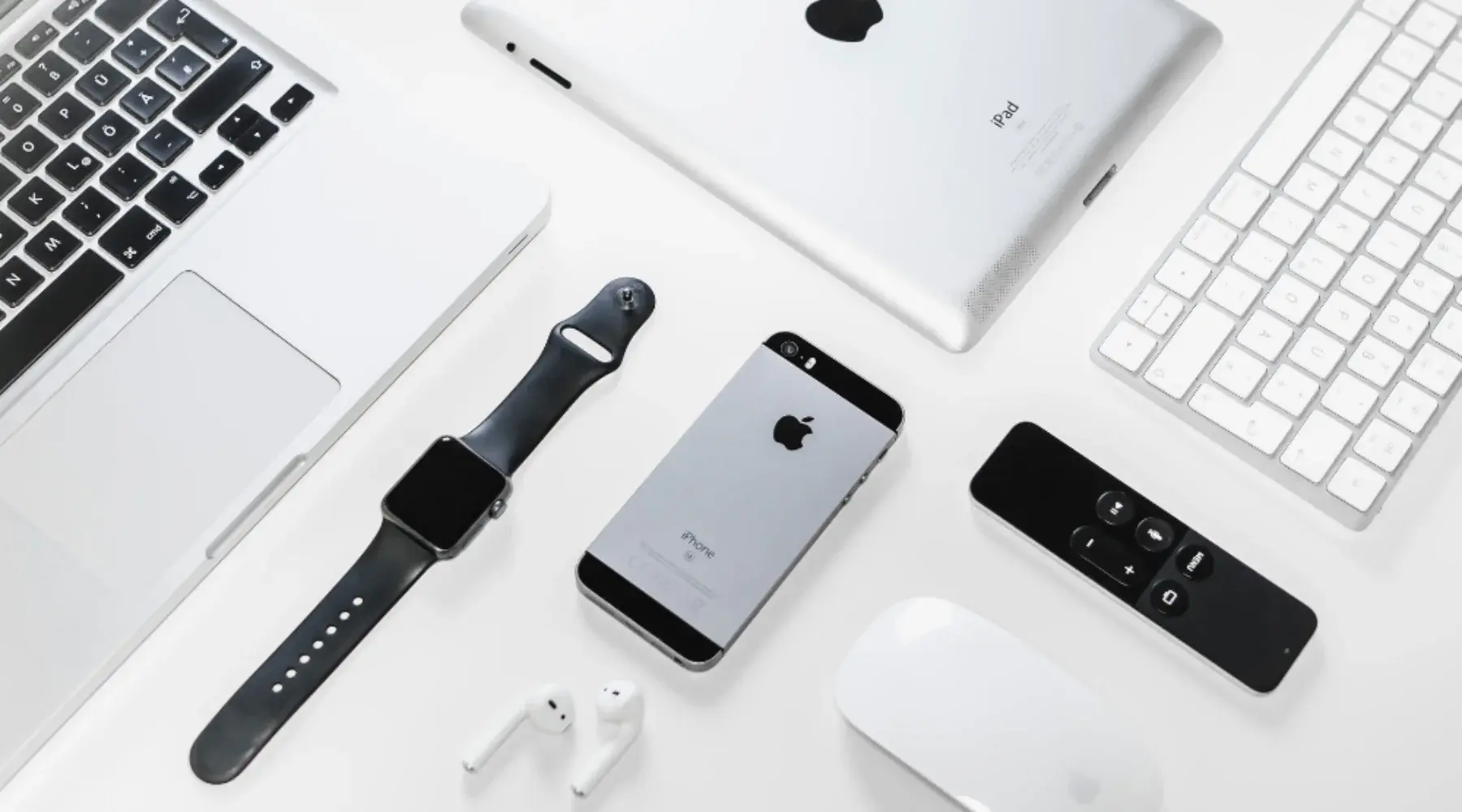 Apple Ecosystem Interconnected Devices MacBook iPhone Apple Watch Apple TV iPad Keyboard Mac AirPods