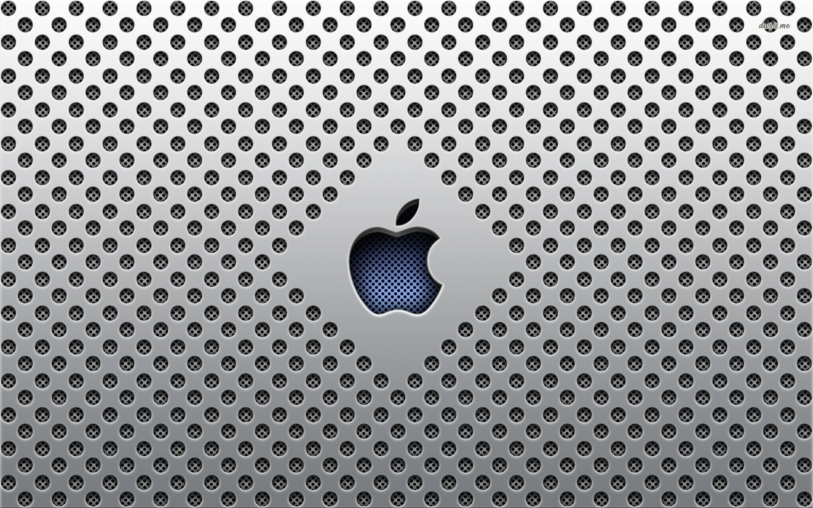 Apple Logo 3D Brushed Steel Grille Hardware Hyper Realistic Rendering