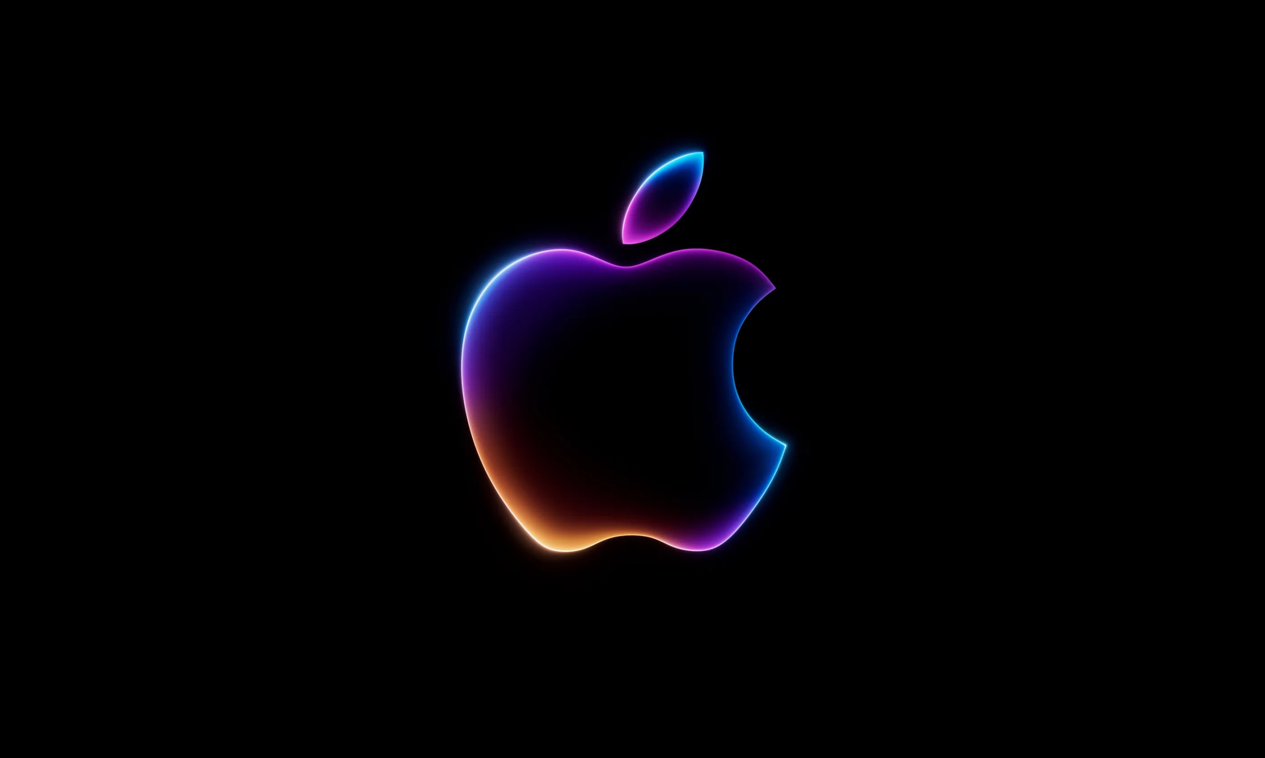 Apple Logo Apple Intelligence Colorful Dark Glowing