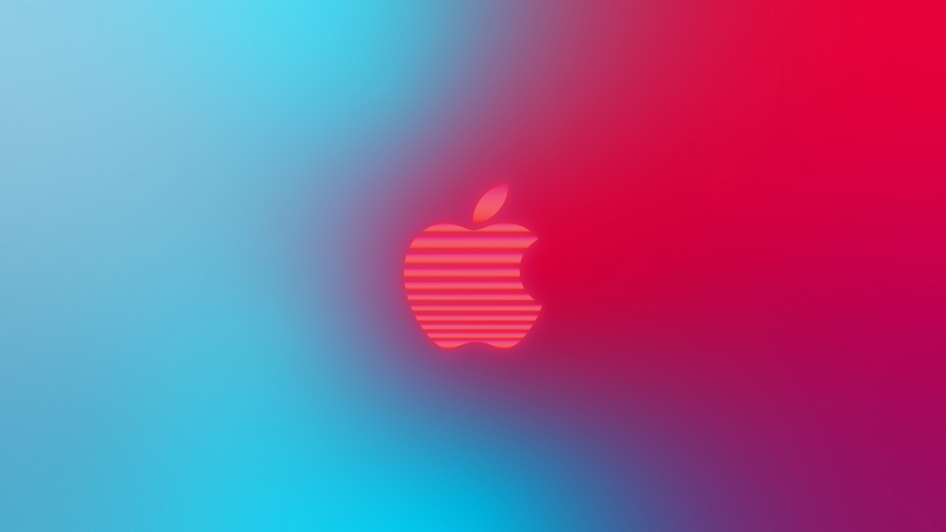 Apple Logo Neon Creative Digital Art Glowing Pink And Blue wallpaper for Apple iPhone, Apple Watch, Mac, iPad and Apple Watch