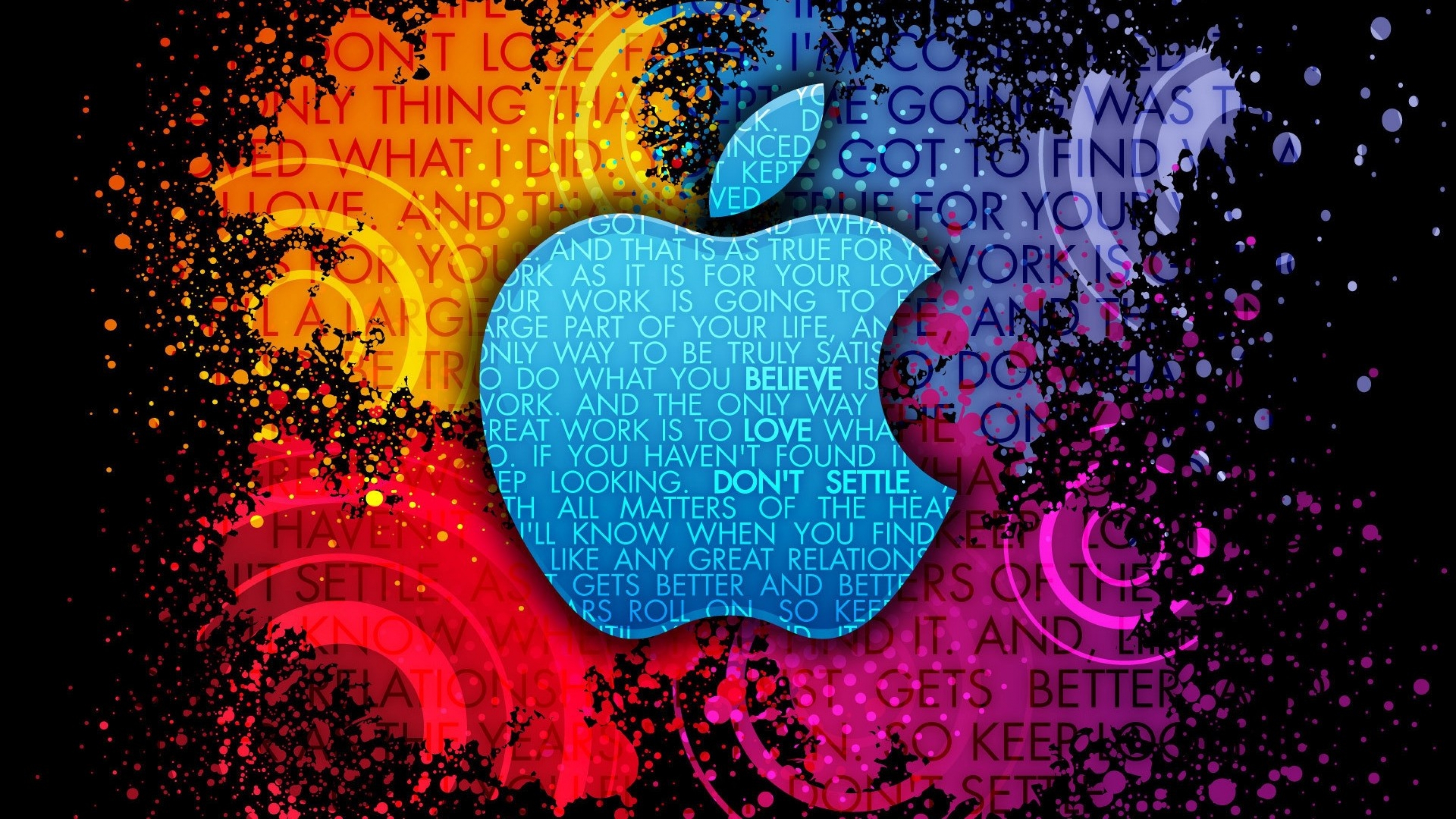 Apple Logo Quotes With Paint Splatter wallpaper for Apple iPhone, Apple Watch, Mac, iPad and Apple Watch